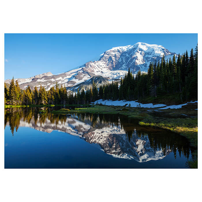 Fototapete Wald mit einem See auf einer Berglandschaft M0880 - Bild 2