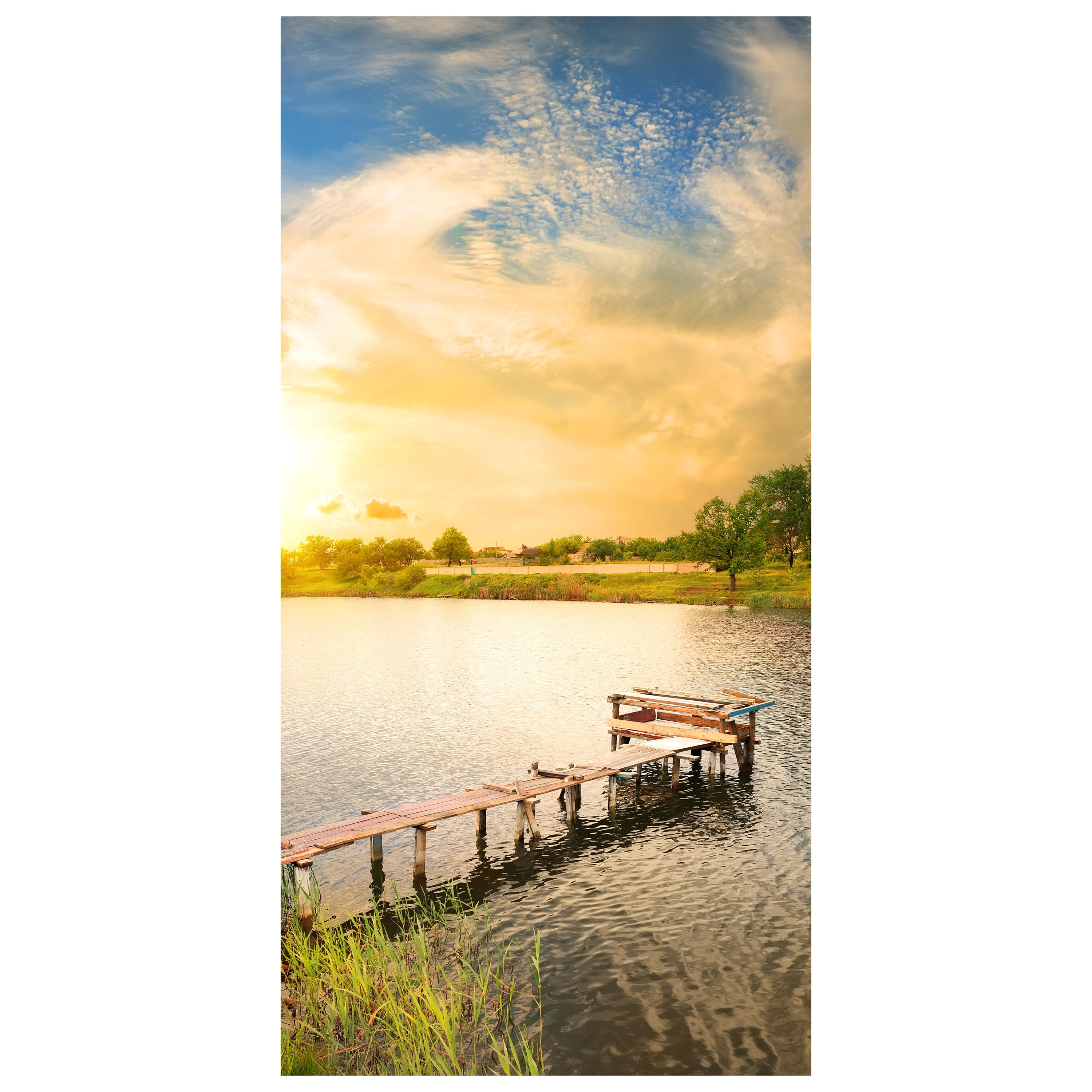 Türtapete Pier auf einem See am Abend M0898 - Bild 2