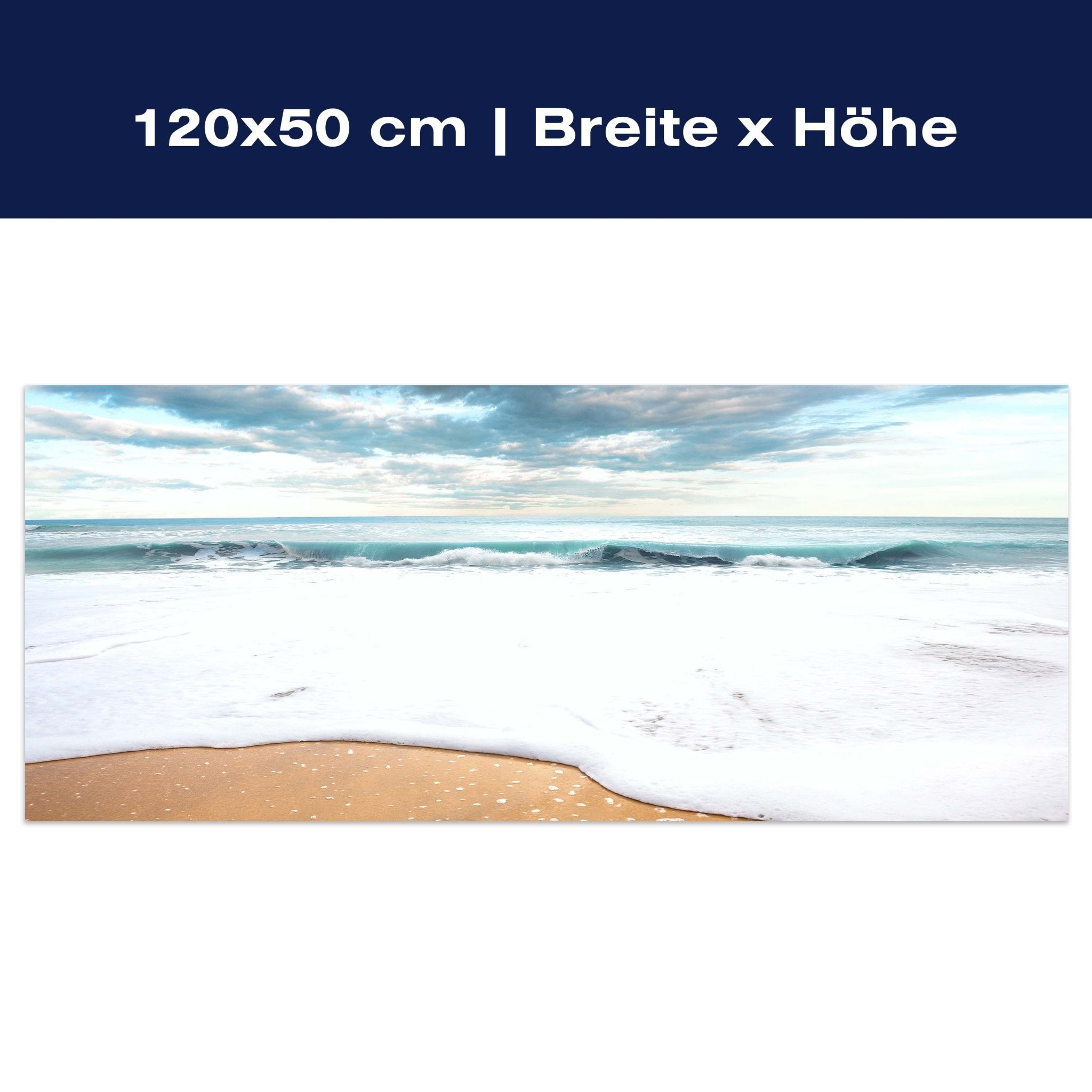 Leinwandbild Strand und idyllischer blauer Himmel M0925