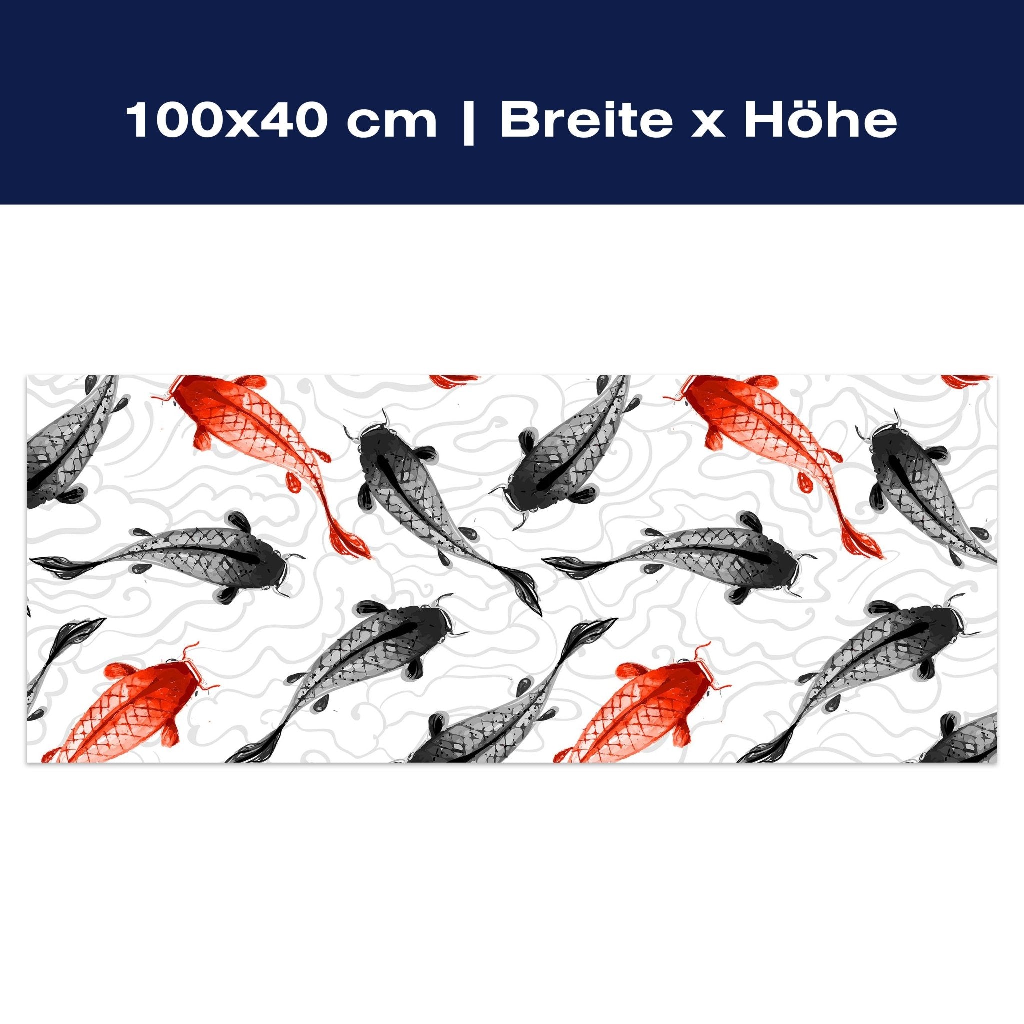 Leinwandbild rote und schwarze Koi-Karpfen M0946