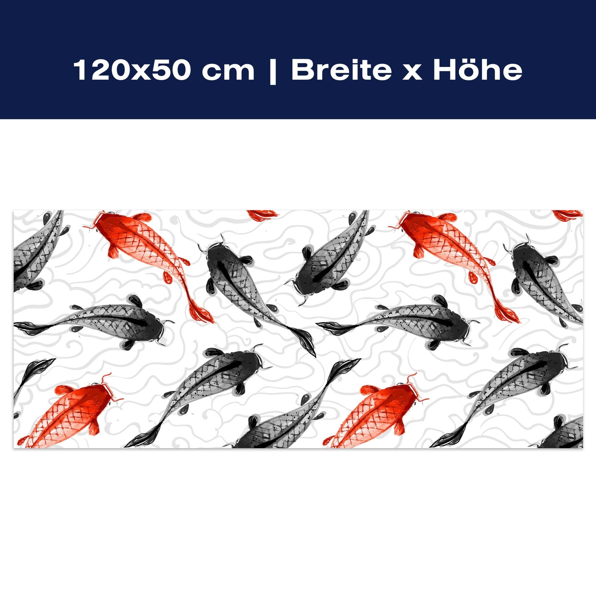 Leinwandbild rote und schwarze Koi-Karpfen M0946