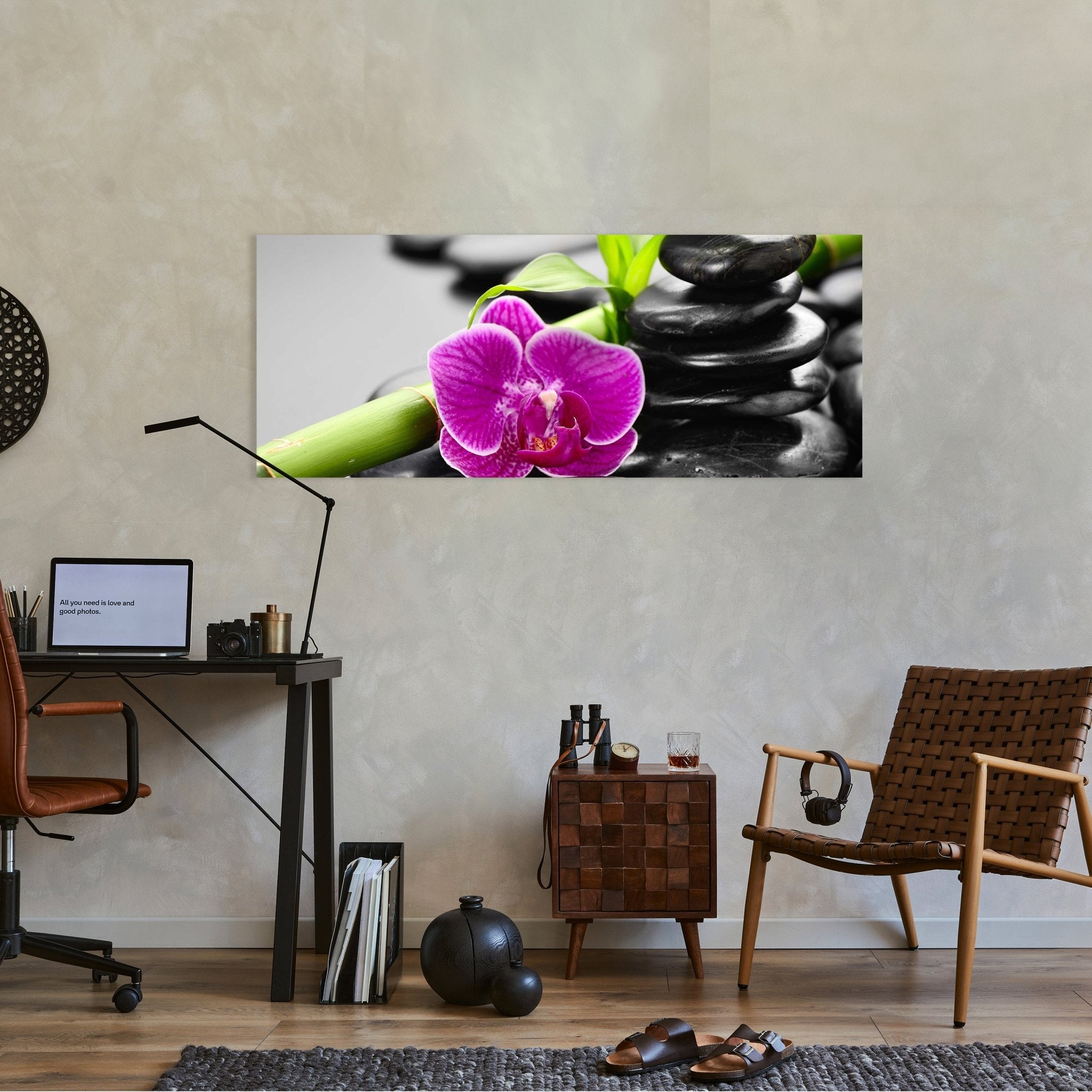 Leinwandbild Zen Basaltsteine und Orchidee M0954 kaufen - Bild 2