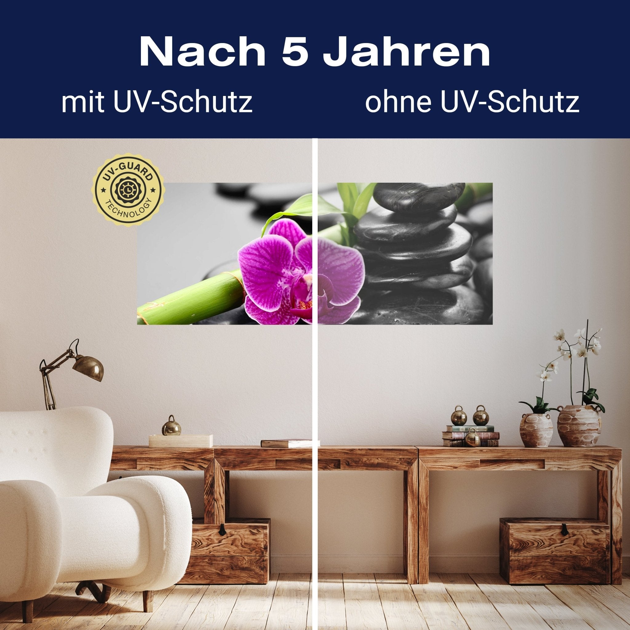 Leinwandbild Zen Basaltsteine und Orchidee M0954 kaufen - Bild 9