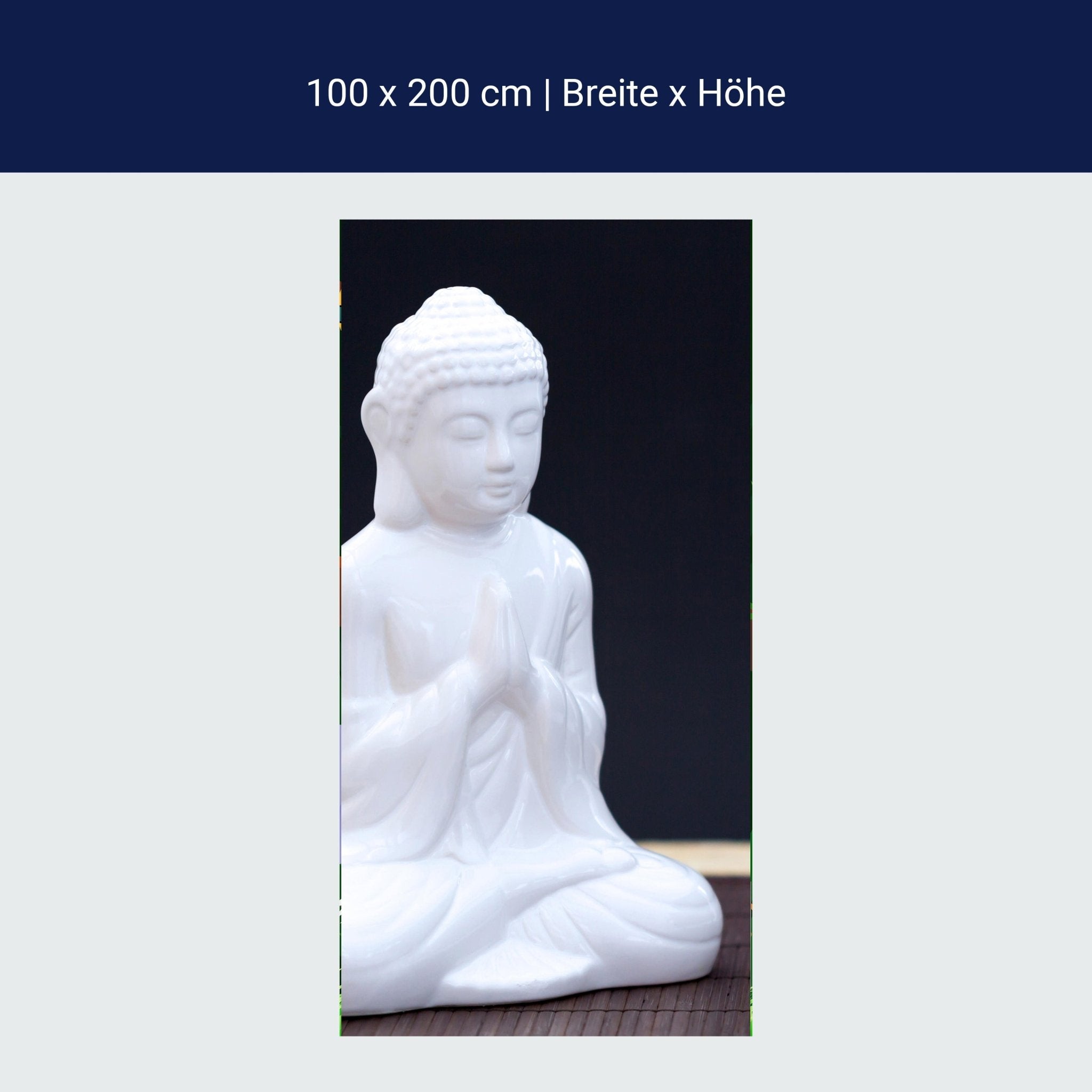 Türtapete Weiße Figur in Meditationshaltung M0967