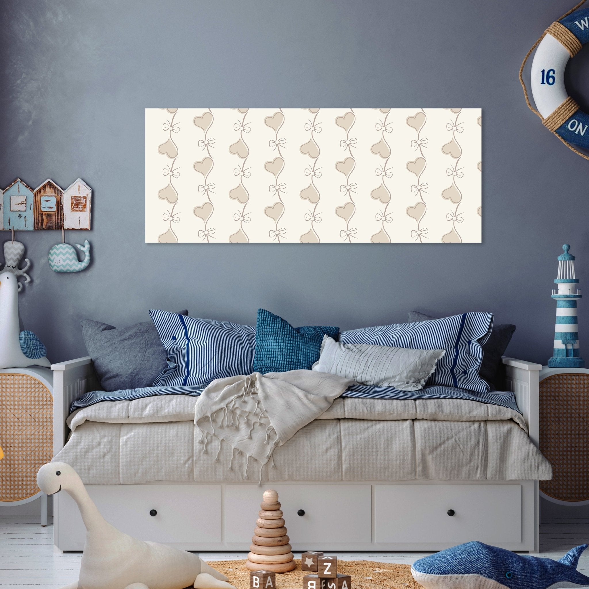 Leinwandbild Retro Herzen auf Beige Hintergrund M0993 kaufen - Bild 3