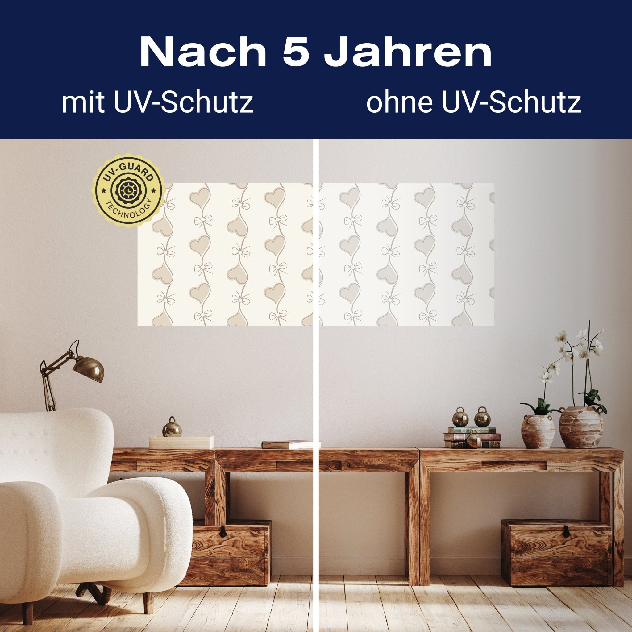 Leinwandbild Retro Herzen auf Beige Hintergrund M0993 kaufen - Bild 9