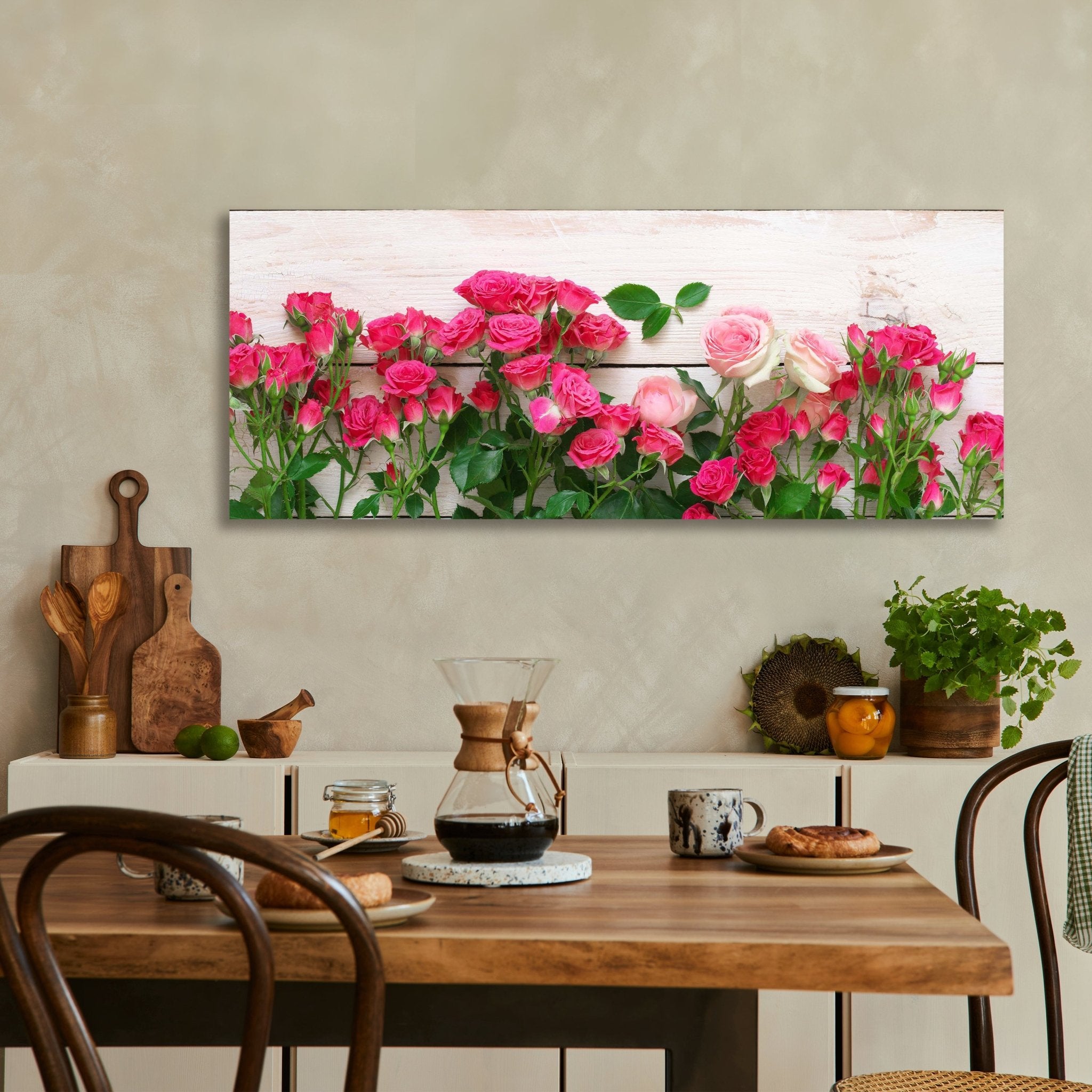 Leinwandbild Rosa und karminrote Rosen M1034 kaufen - Bild 3