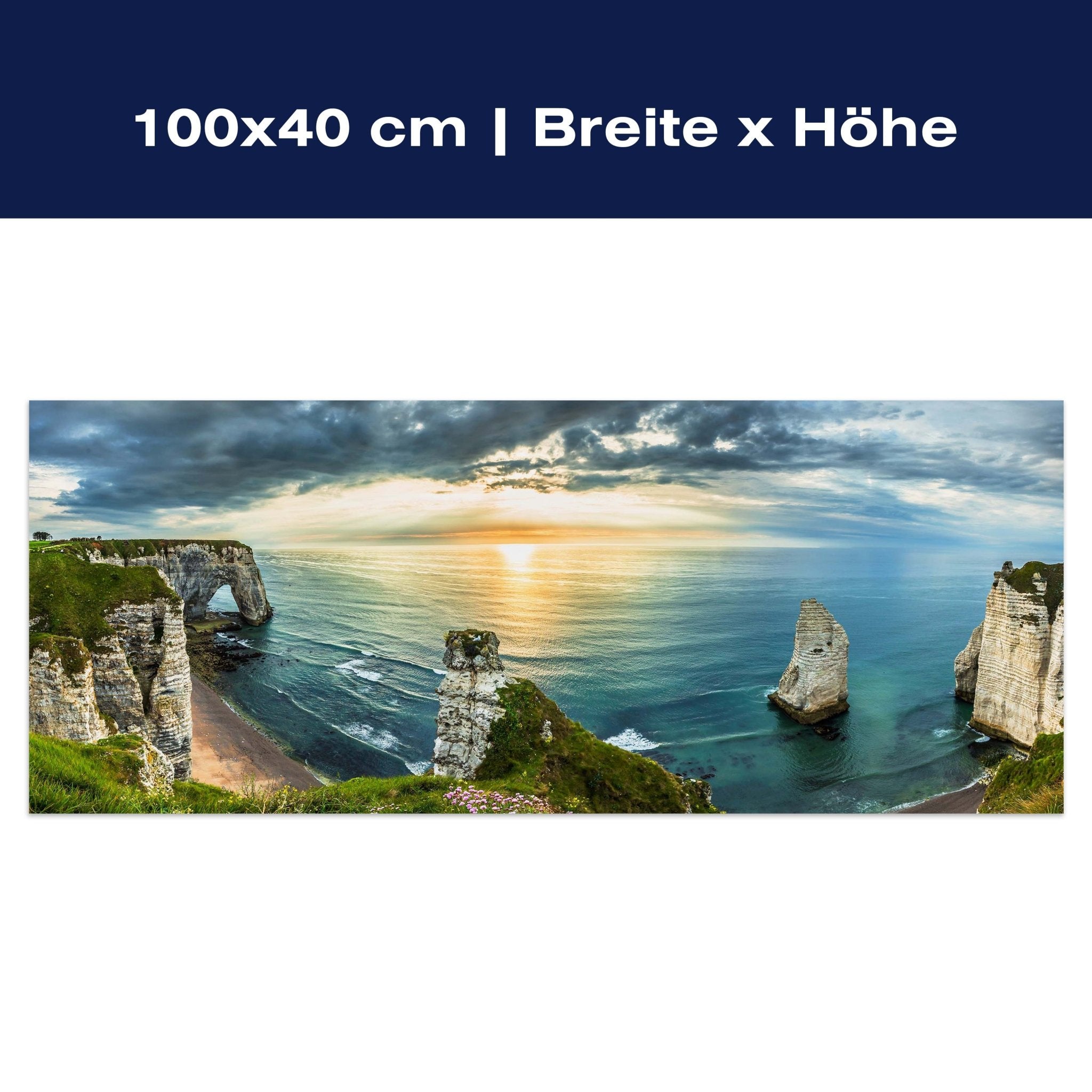 Leinwandbild Sonnenuntergang, Steilküste, Meer, Sonne M1067