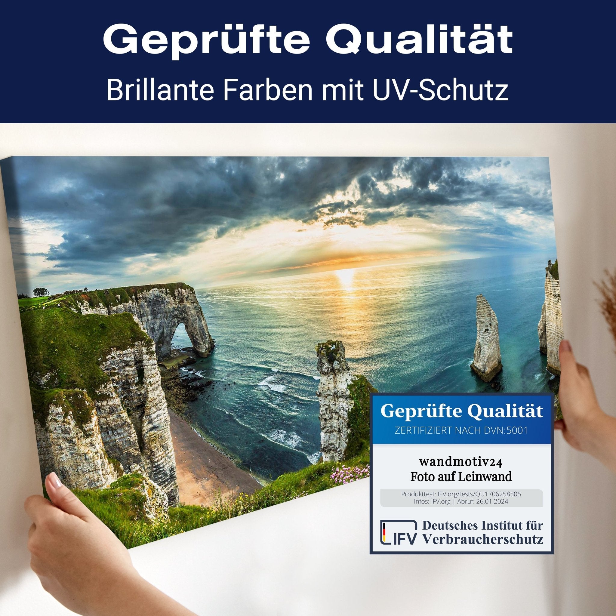 Leinwandbild Sonnenuntergang, Steilküste, Meer, Sonne M1067 kaufen - Bild 4