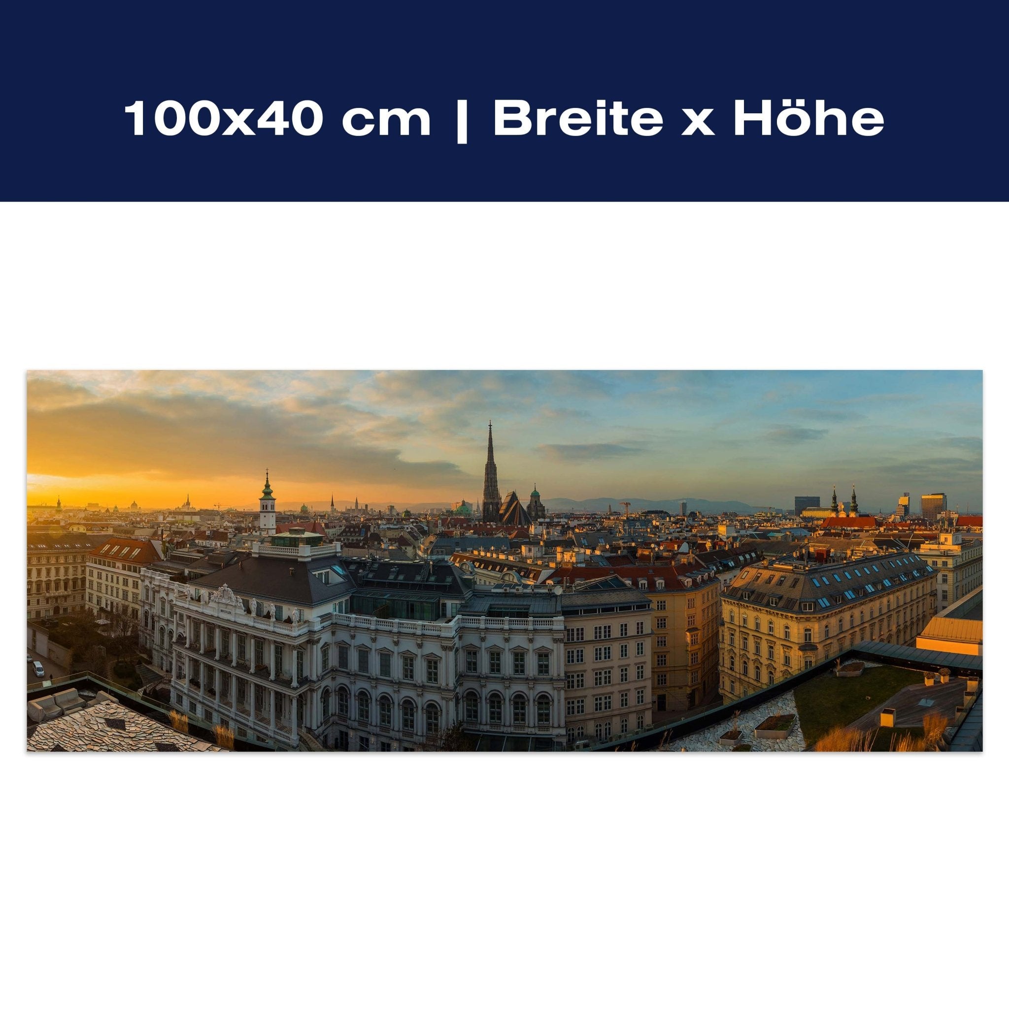 Leinwandbild Wien Panorama, Österreich, Abend, Sonne M1074
