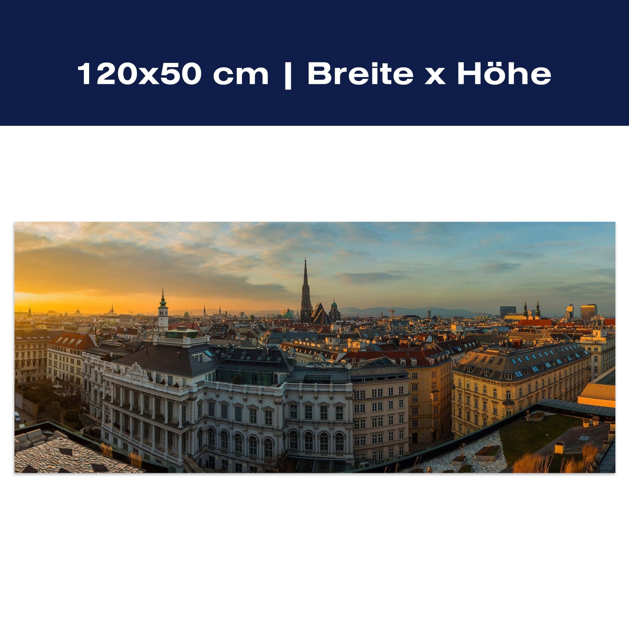 Leinwandbild Wien Panorama, Österreich, Abend, Sonne M1074