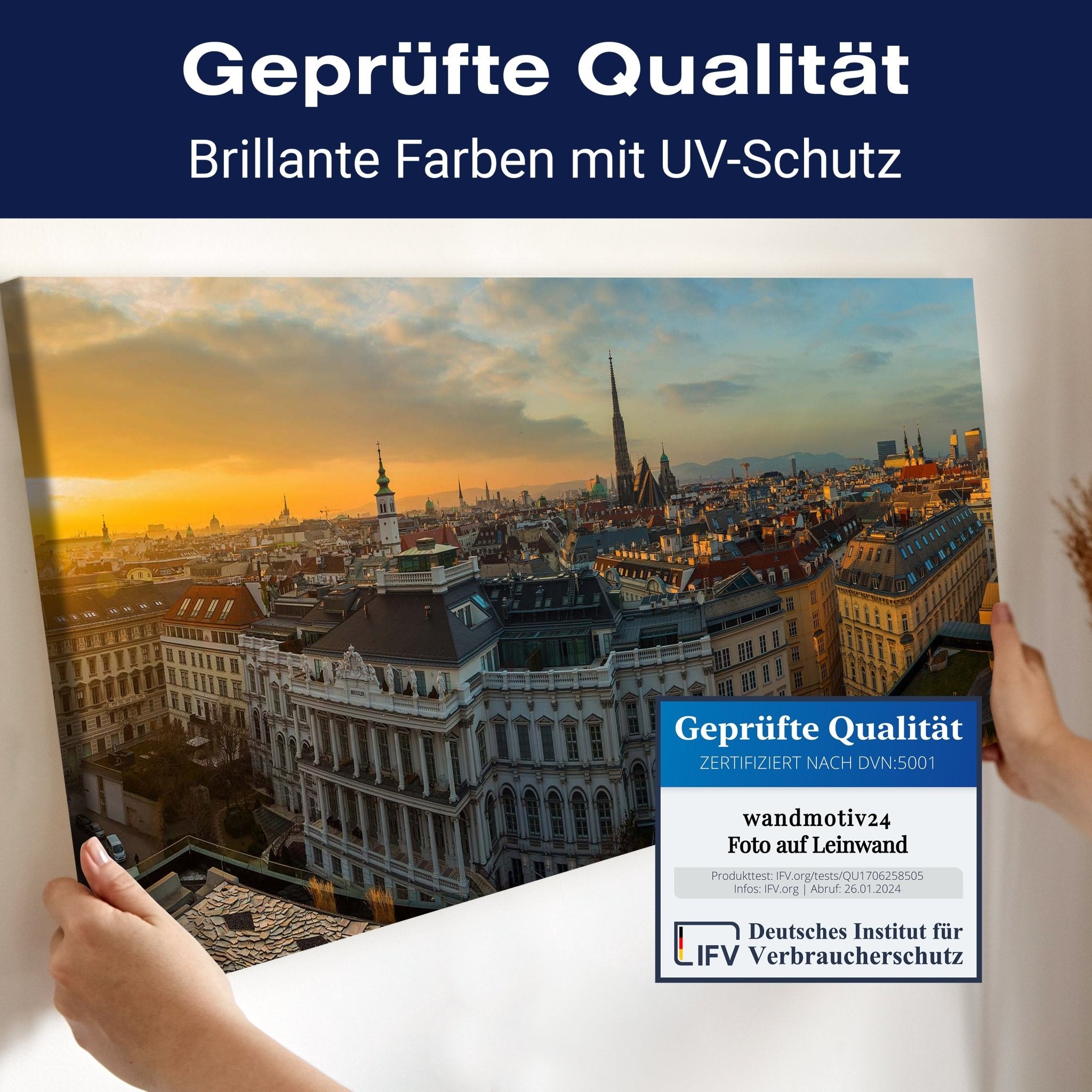 Leinwandbild Wien Panorama, Österreich, Abend, Sonne M1074 kaufen - Bild 4