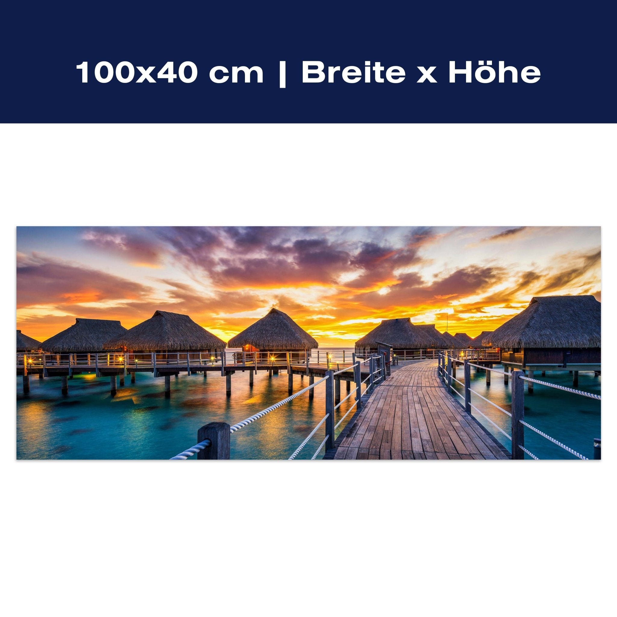 Leinwandbild Ferienhäuser im Meer, Paradies, Urlaub M1076