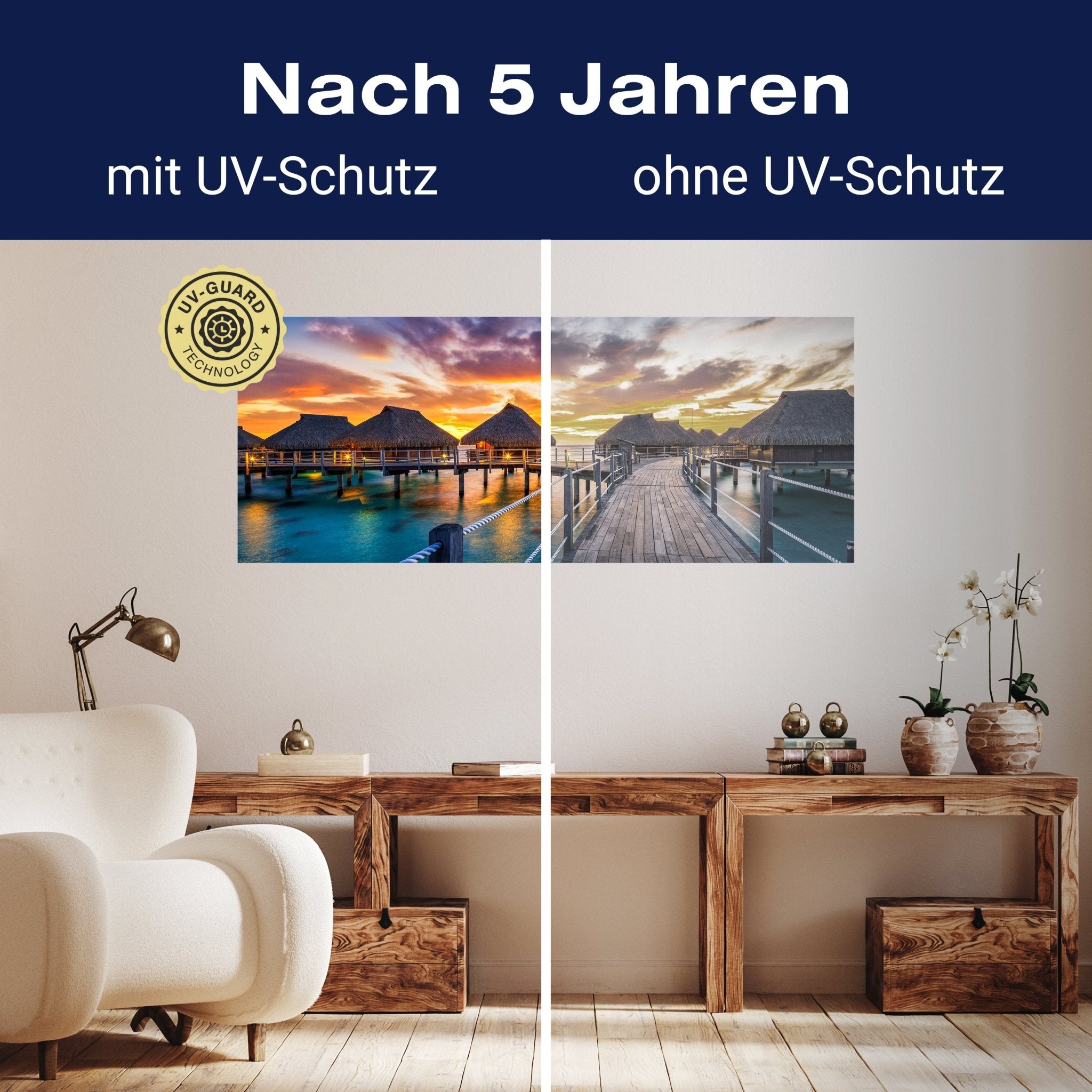 Leinwandbild Ferienhäuser im Meer, Paradies, Urlaub M1076 kaufen - Bild 9