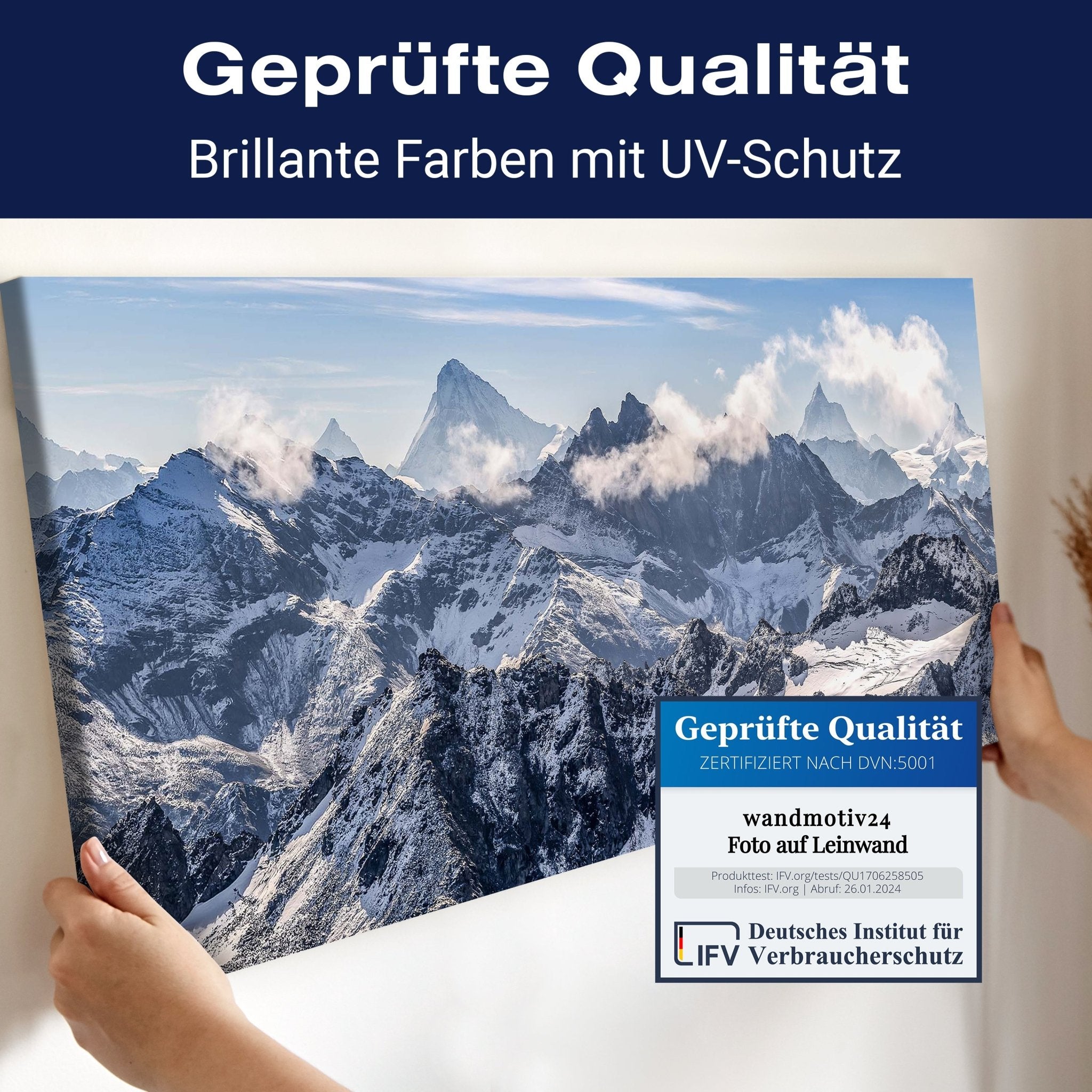 Leinwandbild Bergpanorama, Schnee, Alpen, Gebirge M1078 kaufen - Bild 4