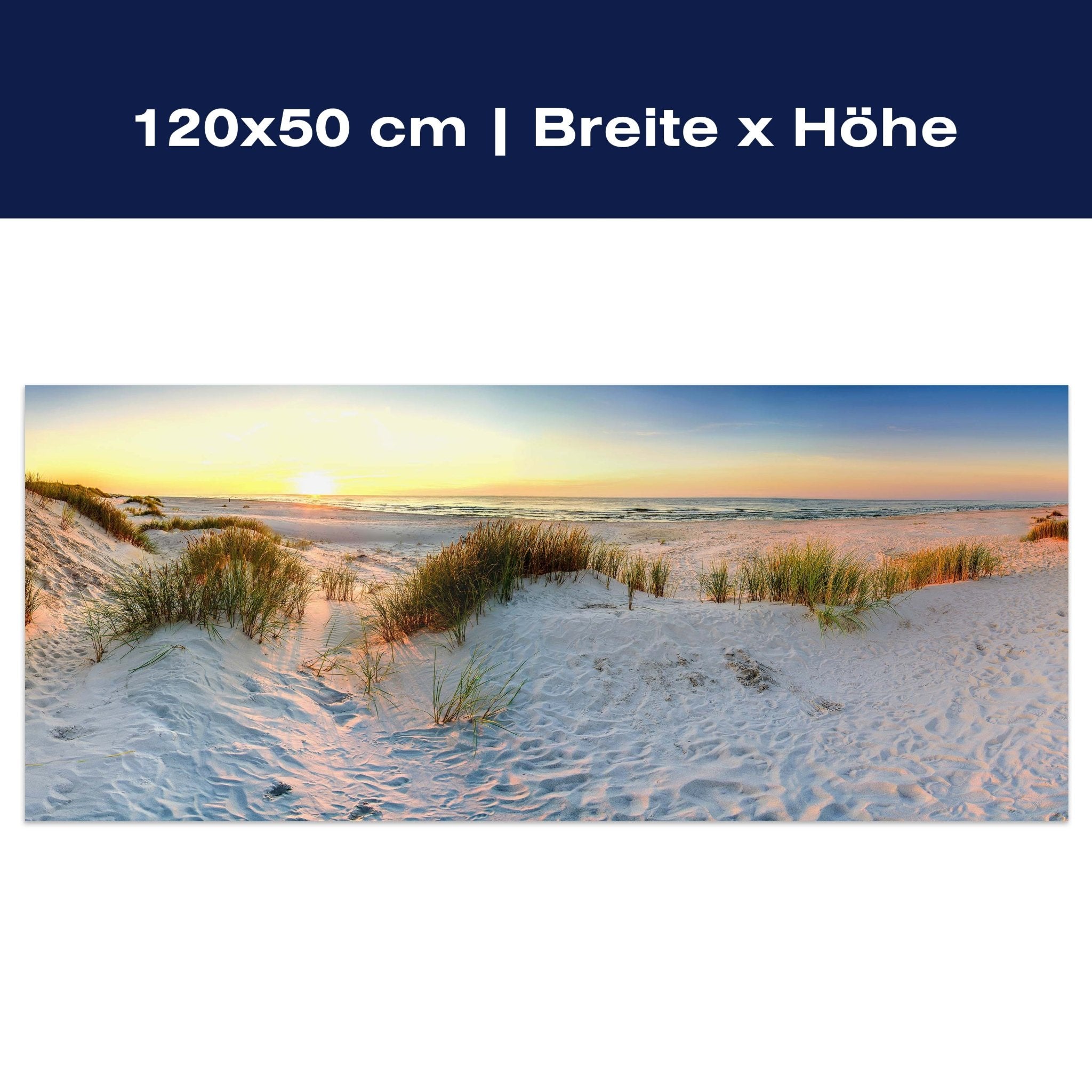 Leinwandbild Strand am Abend, Sonne, Meer, Sand M1079