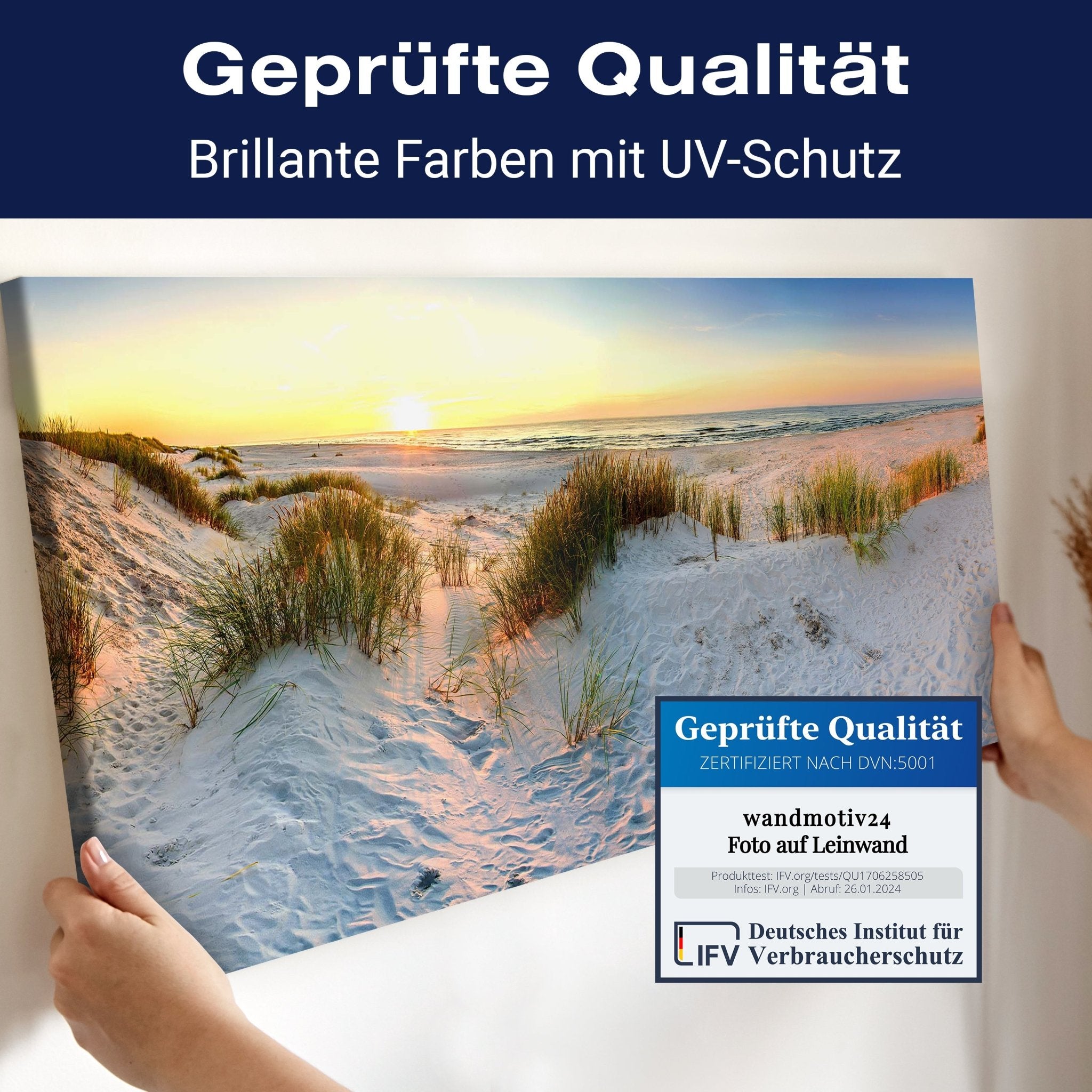Leinwandbild Strand am Abend, Sonne, Meer, Sand M1079 kaufen - Bild 4