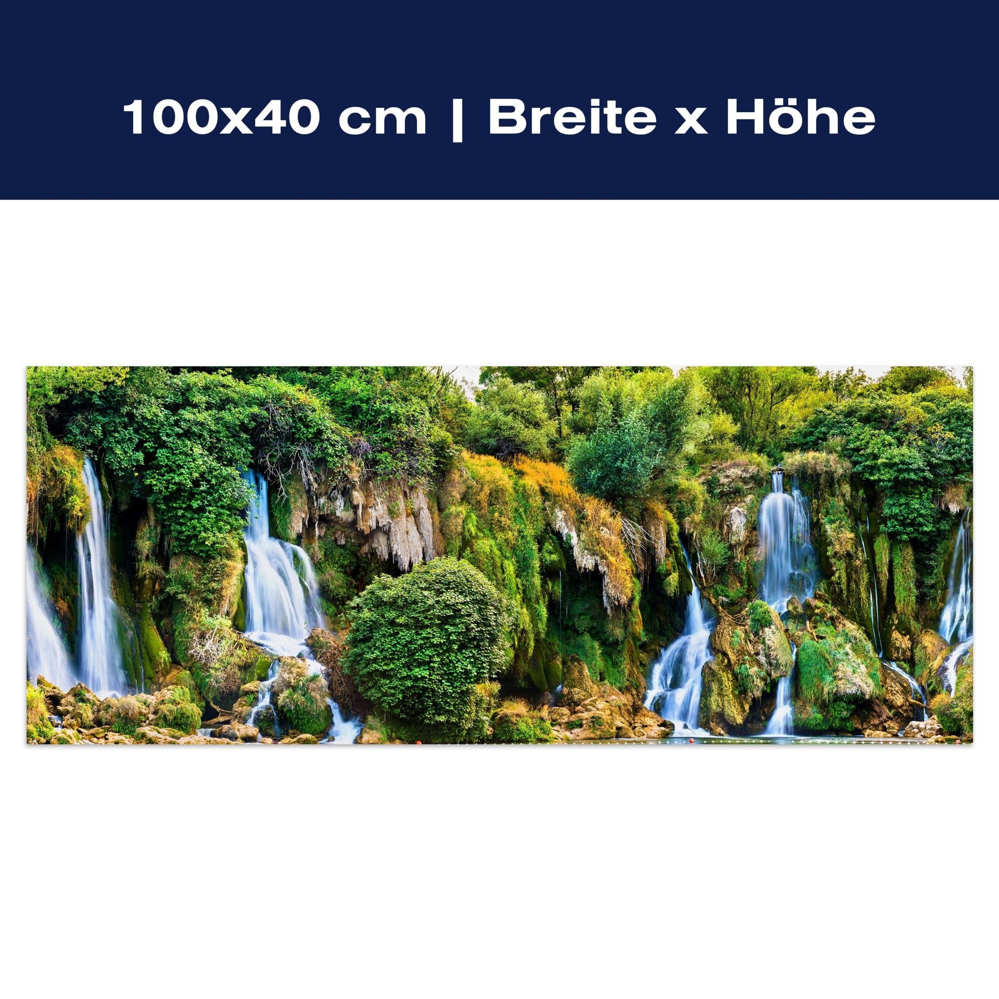 Leinwandbild Wasserfall im Urwald, Klippe, Dschungel M1081