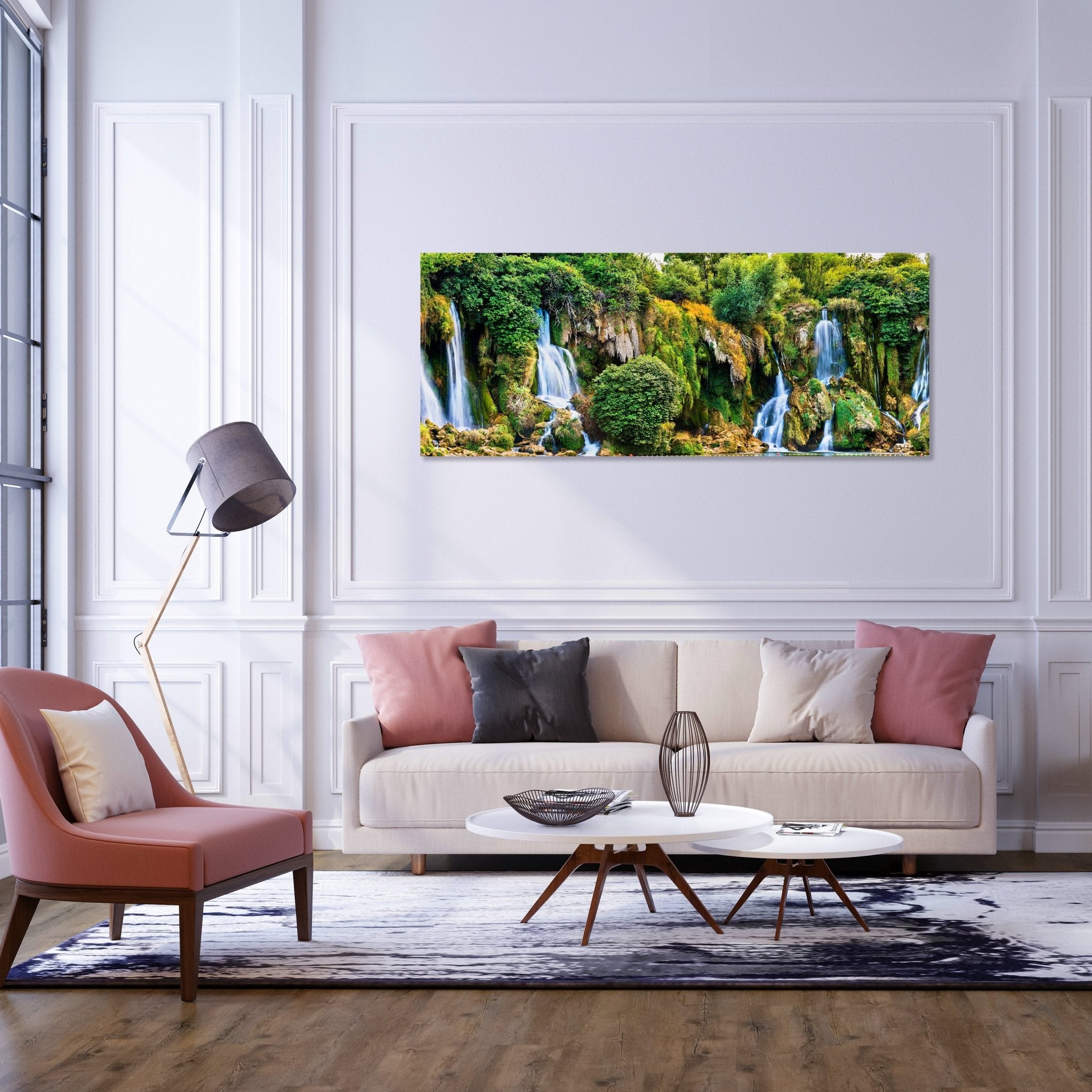 Leinwandbild Wasserfall im Urwald, Klippe, Dschungel M1081 kaufen - Bild 2