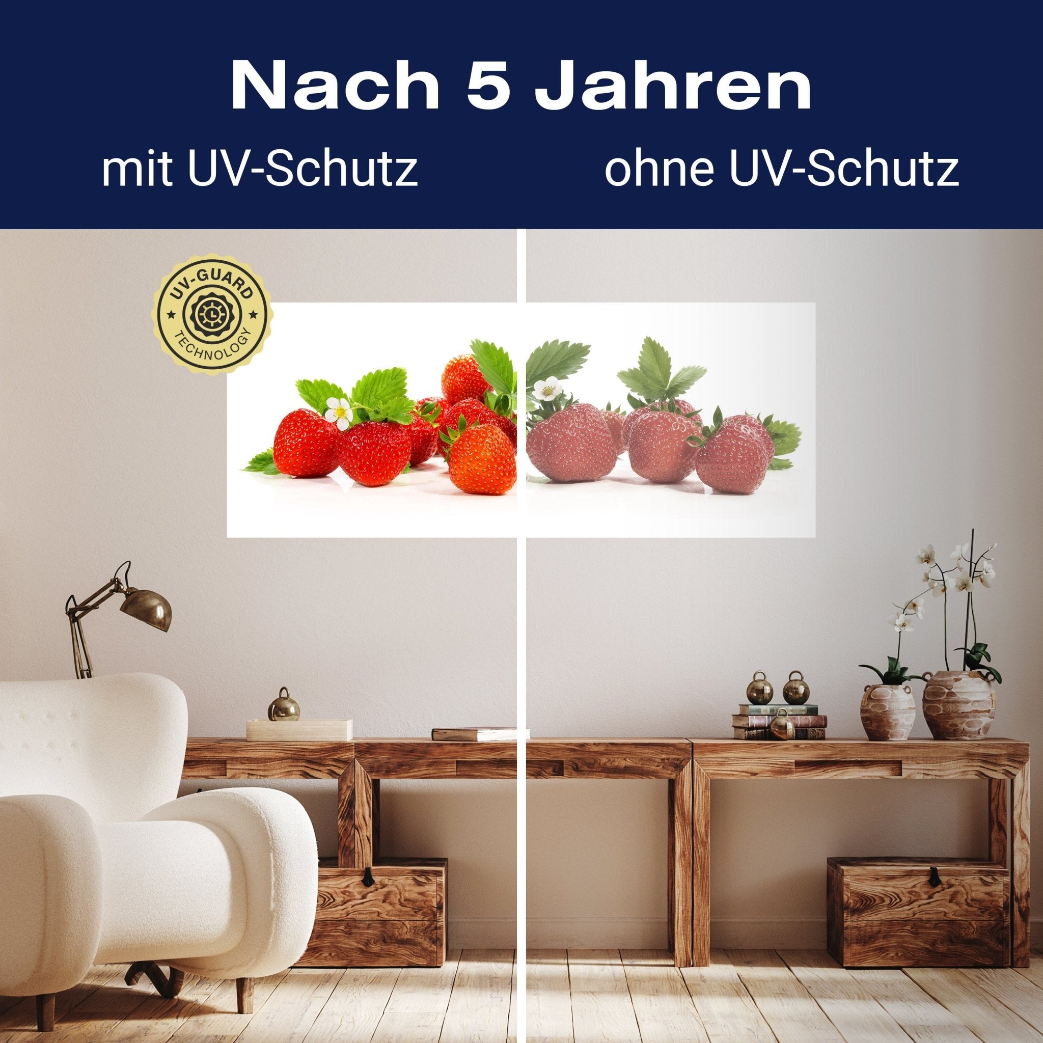 Leinwandbild frische Erdbeeren, Rot, Grün, Obst M1086 kaufen - Bild 9