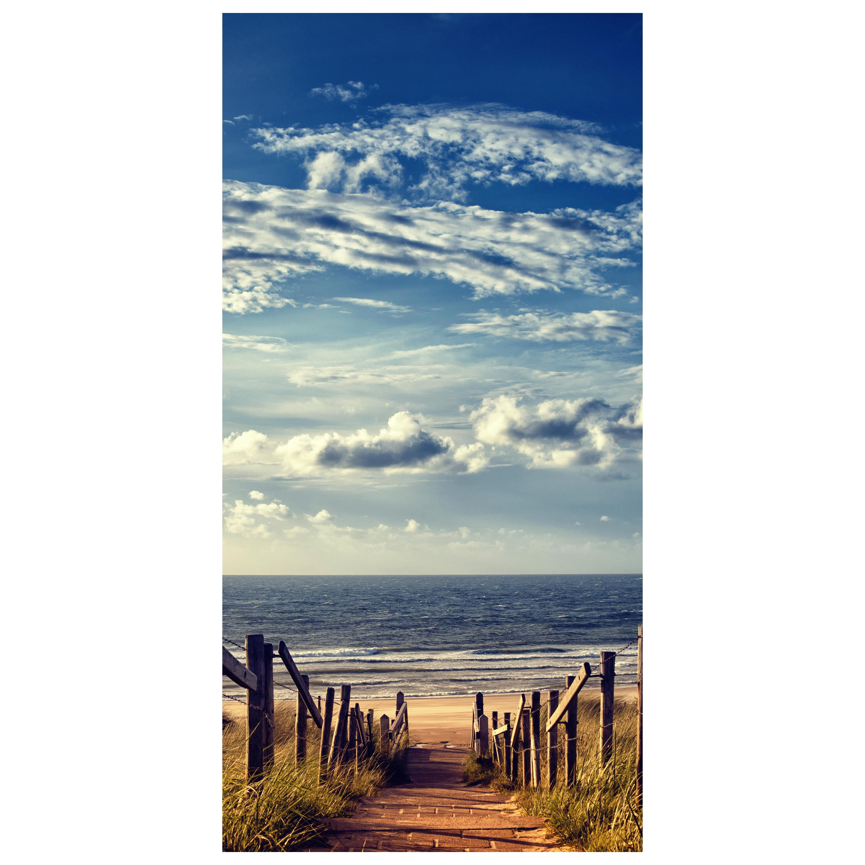 Türtapete Treppe ans Meer, Holz, Himmel, Wolken M1088 - Bild 2