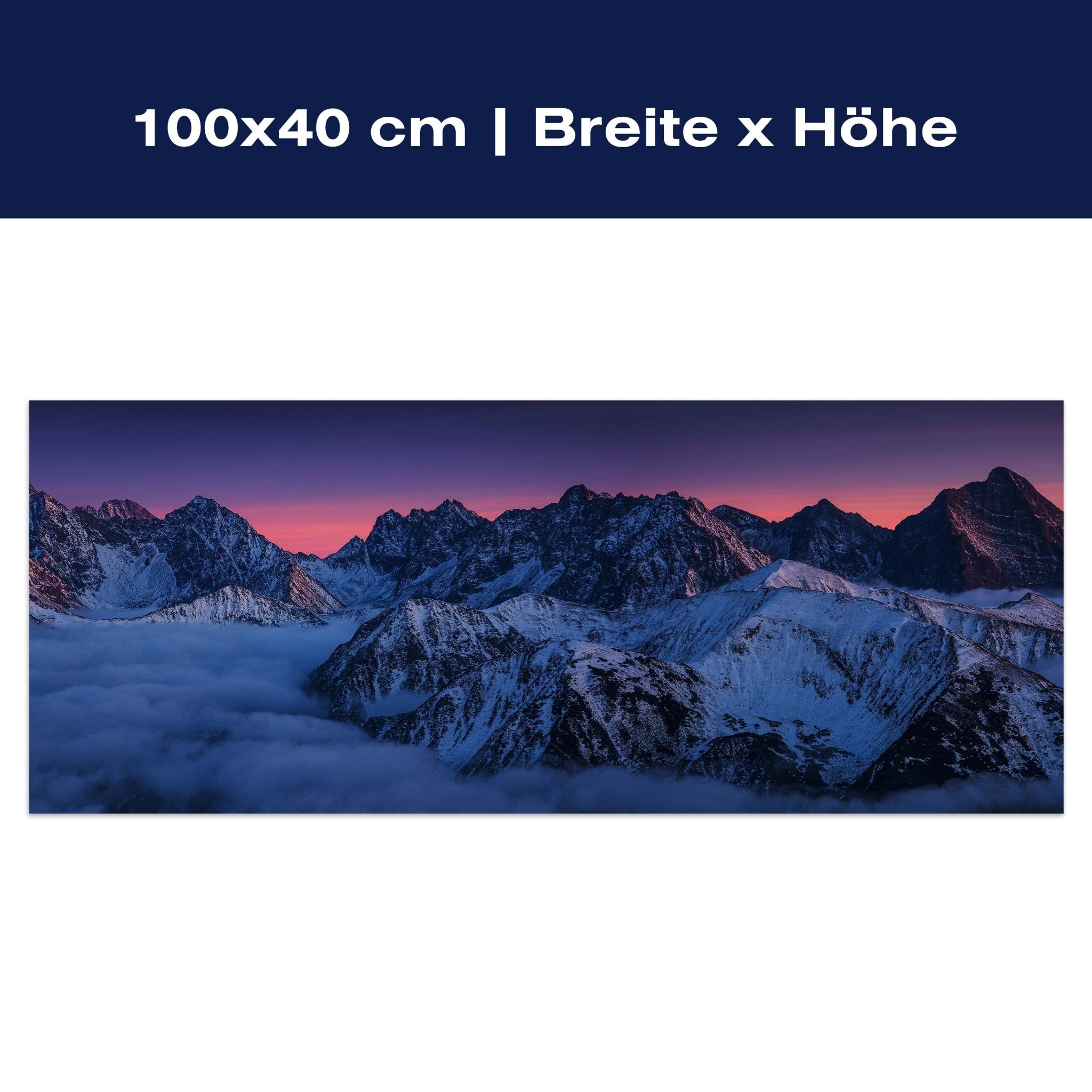 Leinwandbild Berge im Abendrot, Gebirge, Schnee, Berg M1090