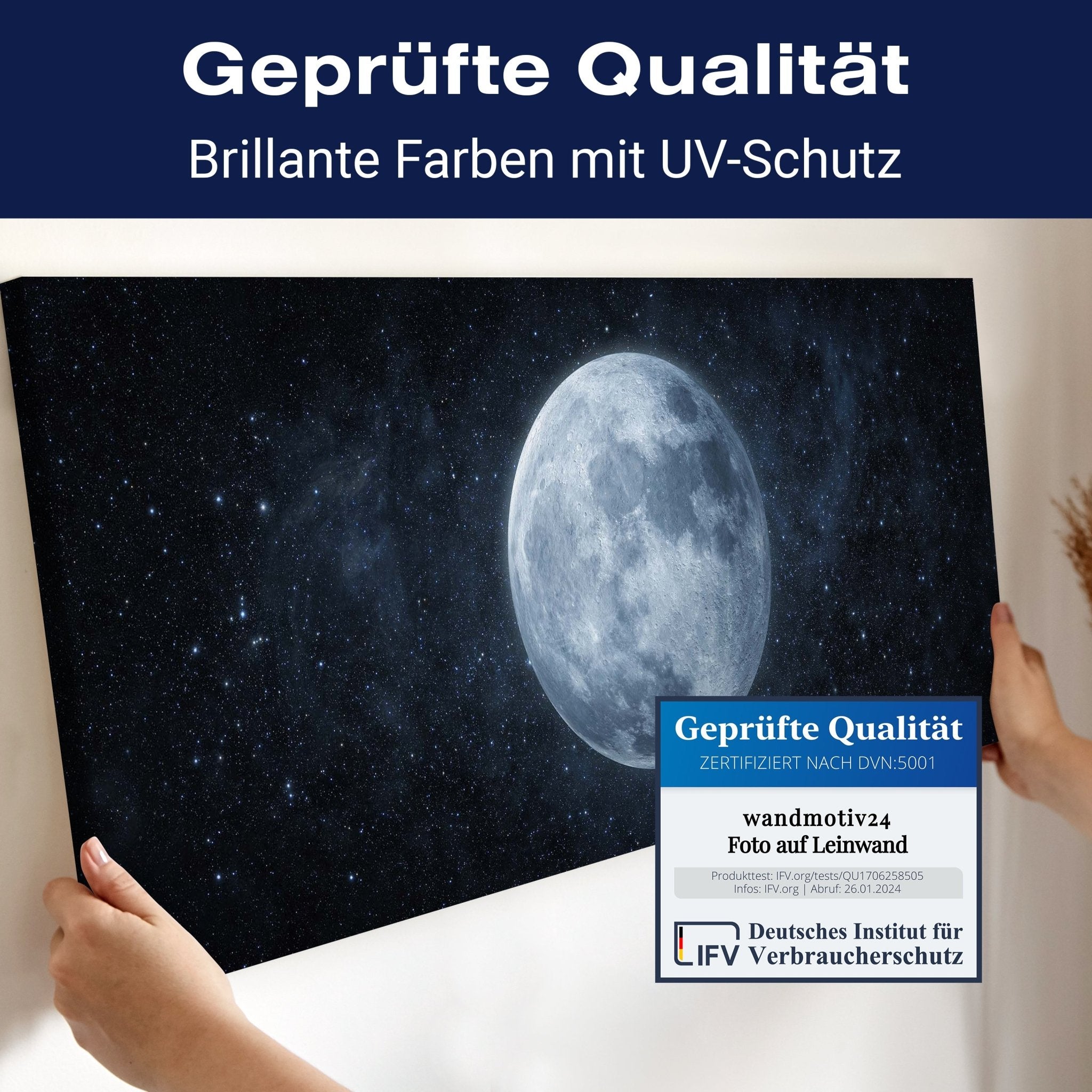 Leinwandbild Mond, Weltall, Sterne, Nacht, Galaxie M1092 kaufen - Bild 4