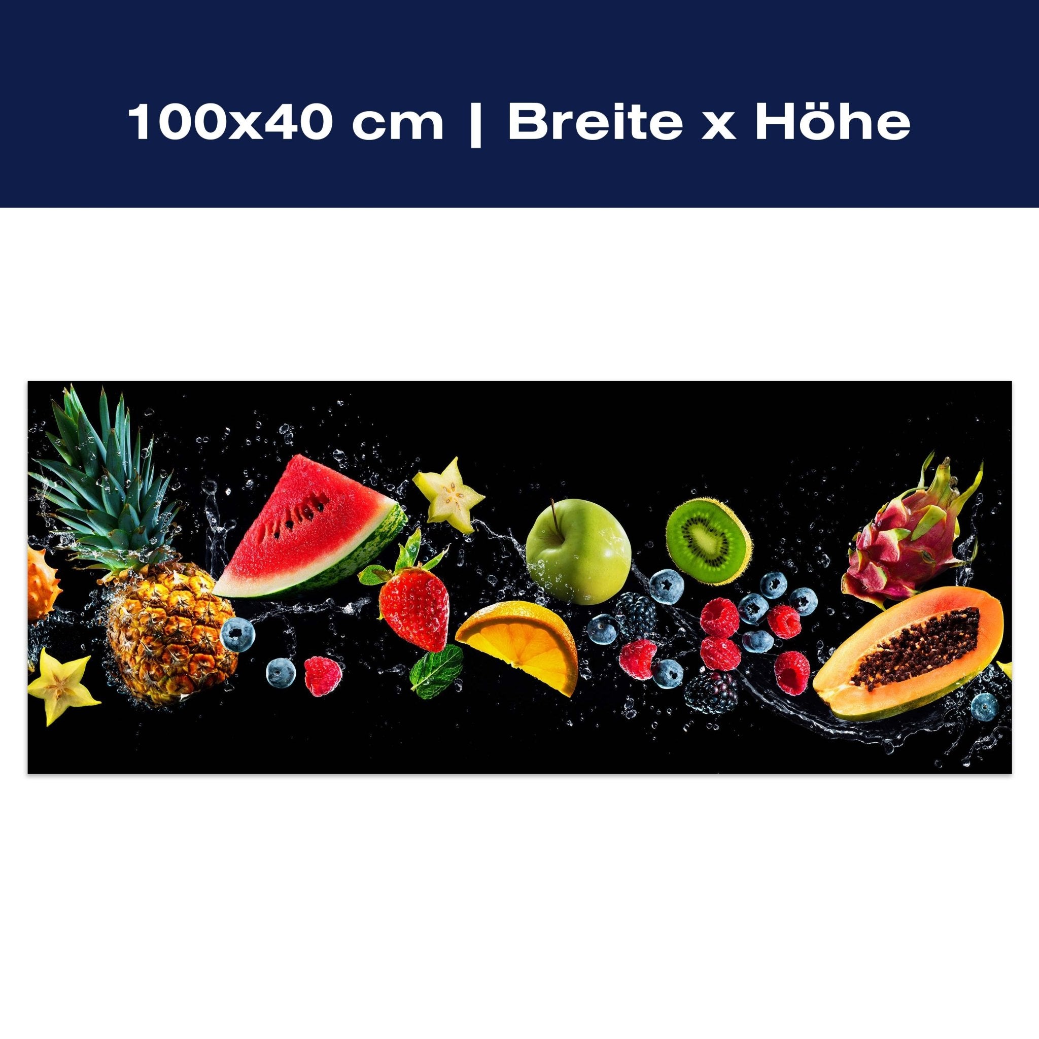 Leinwandbild Früchte & Wasser, Melone, Erdbeere, Obst M1096