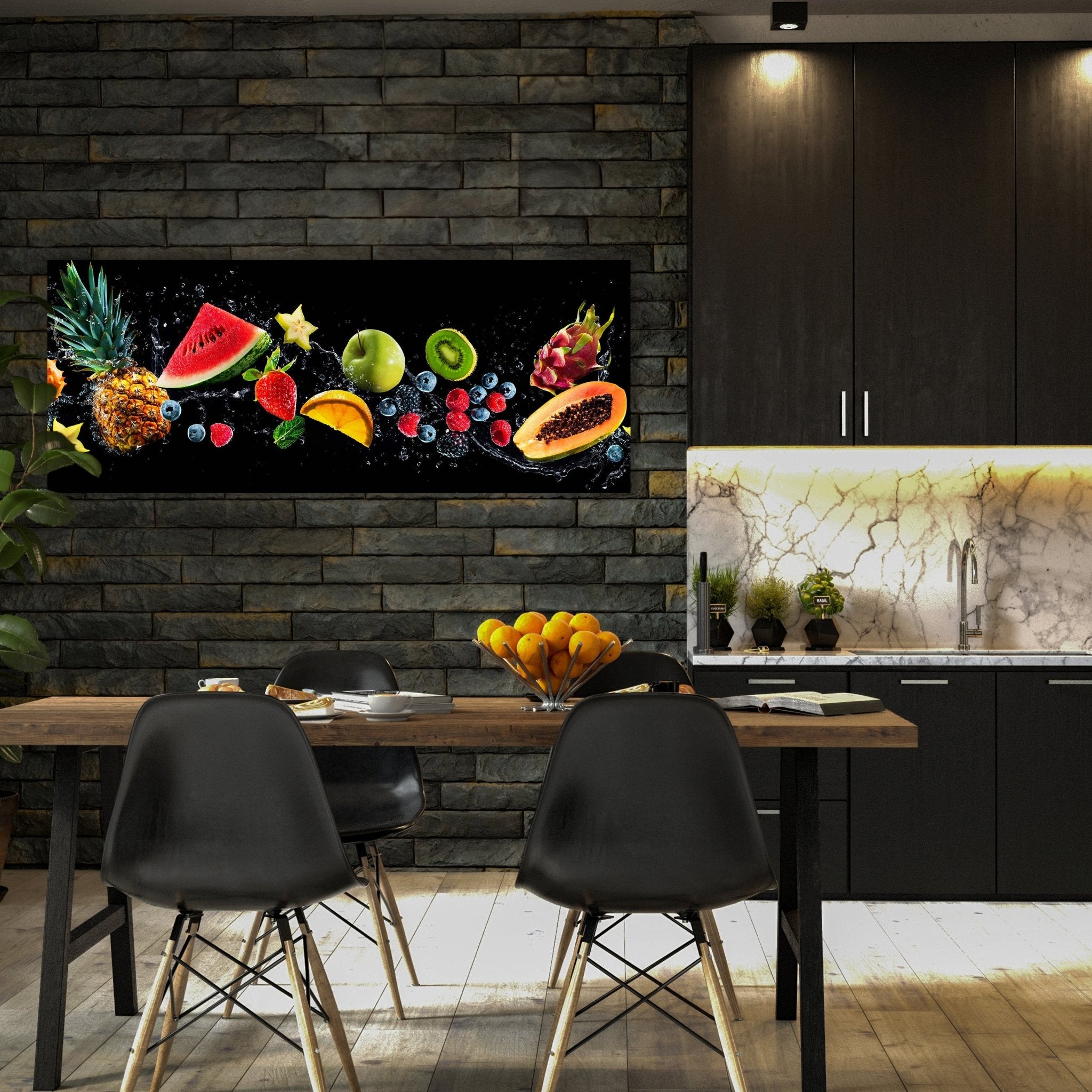 Leinwandbild Früchte & Wasser, Melone, Erdbeere, Obst M1096 kaufen - Bild 3