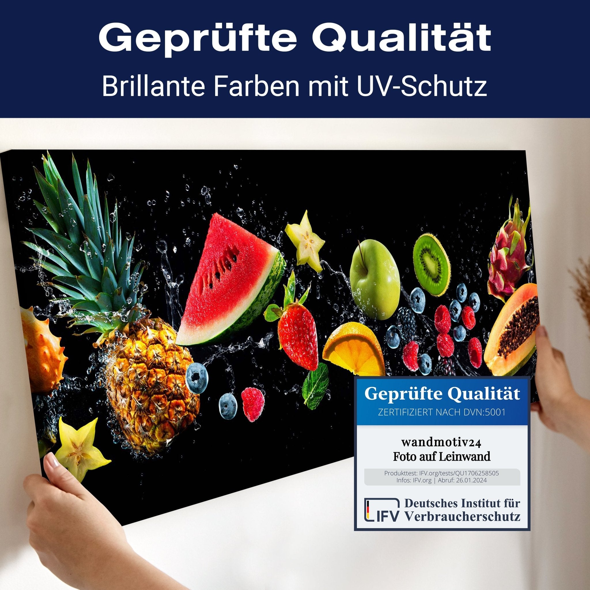 Leinwandbild Früchte & Wasser, Melone, Erdbeere, Obst M1096 kaufen - Bild 4