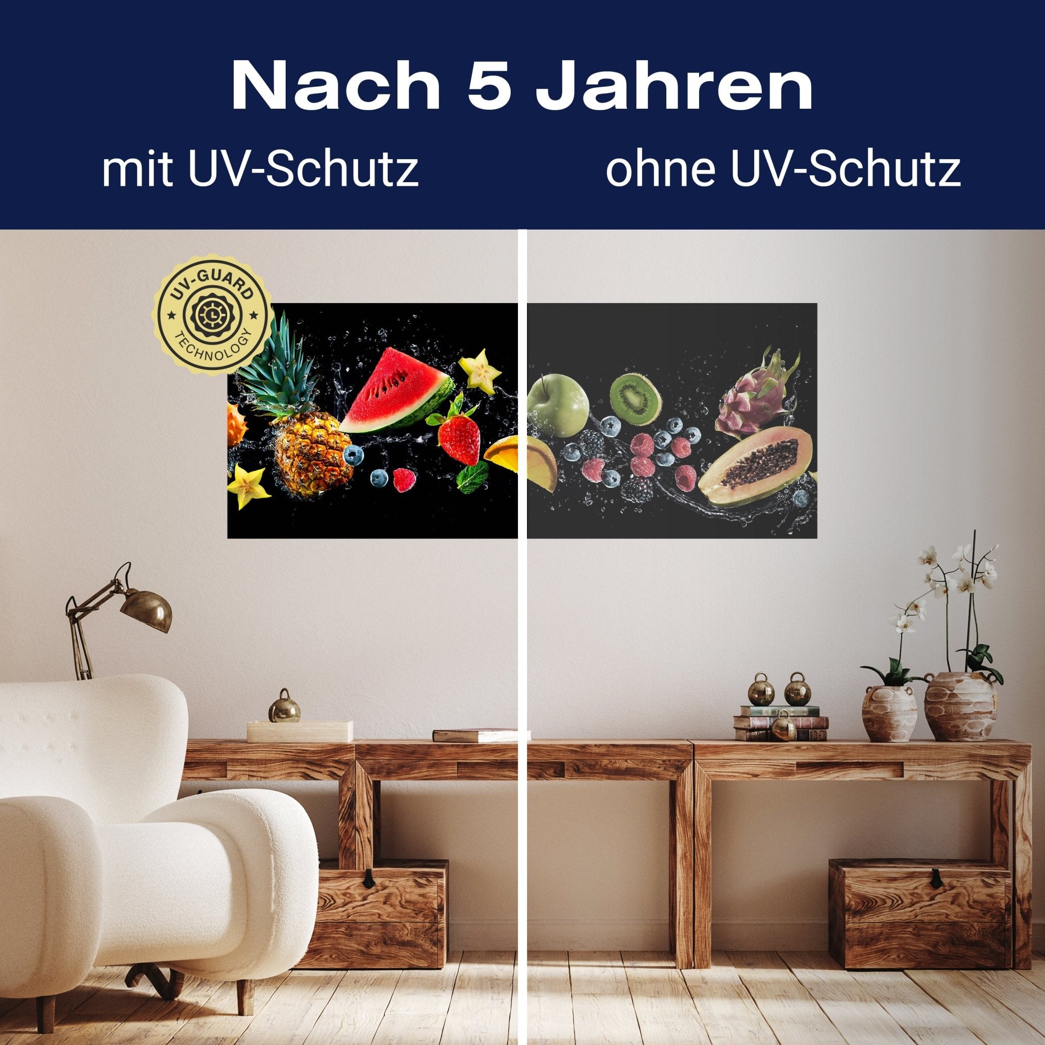 Leinwandbild Früchte & Wasser, Melone, Erdbeere, Obst M1096 kaufen - Bild 9