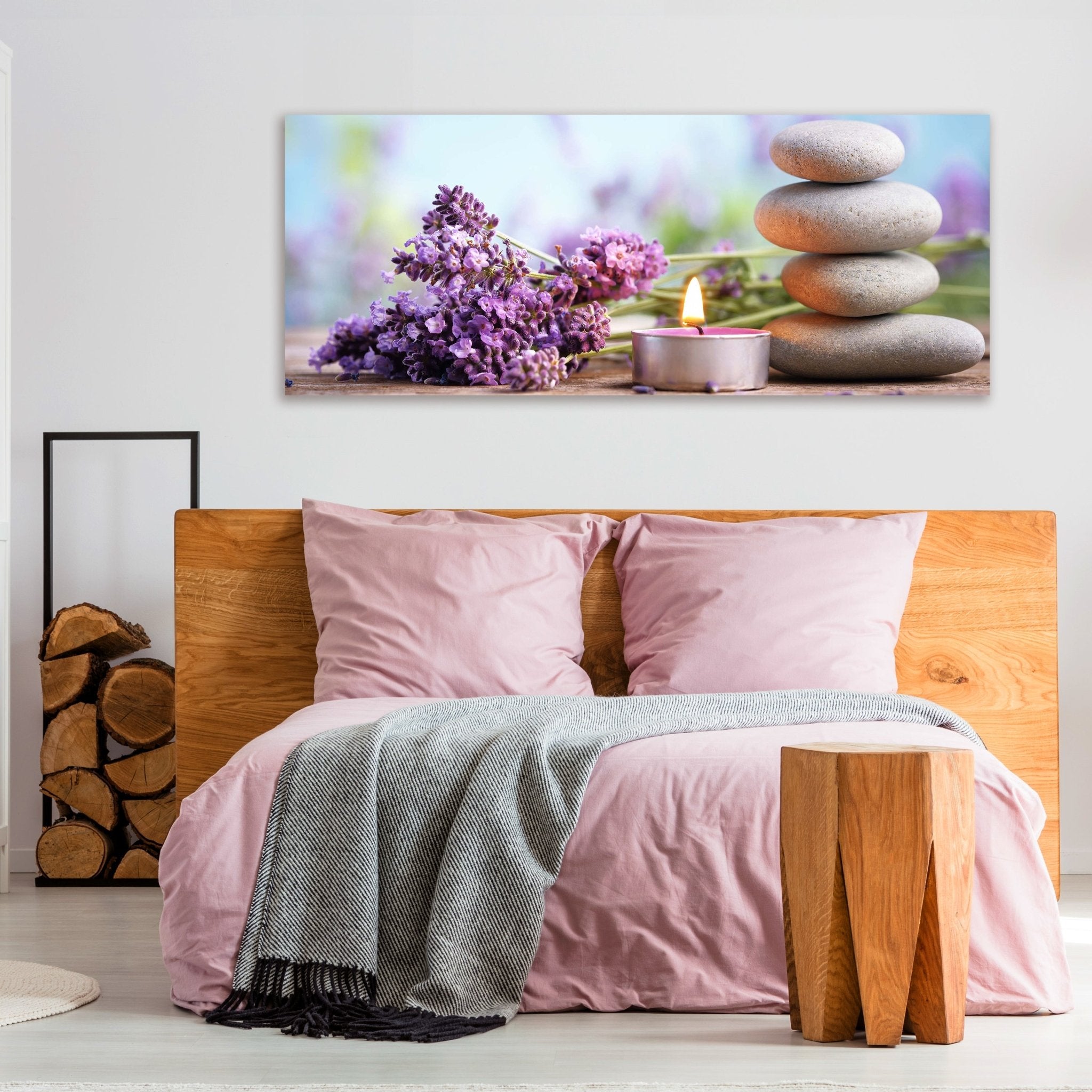 Leinwandbild Teelicht, Steine, Lavendel, Wellness M1102 kaufen - Bild 3