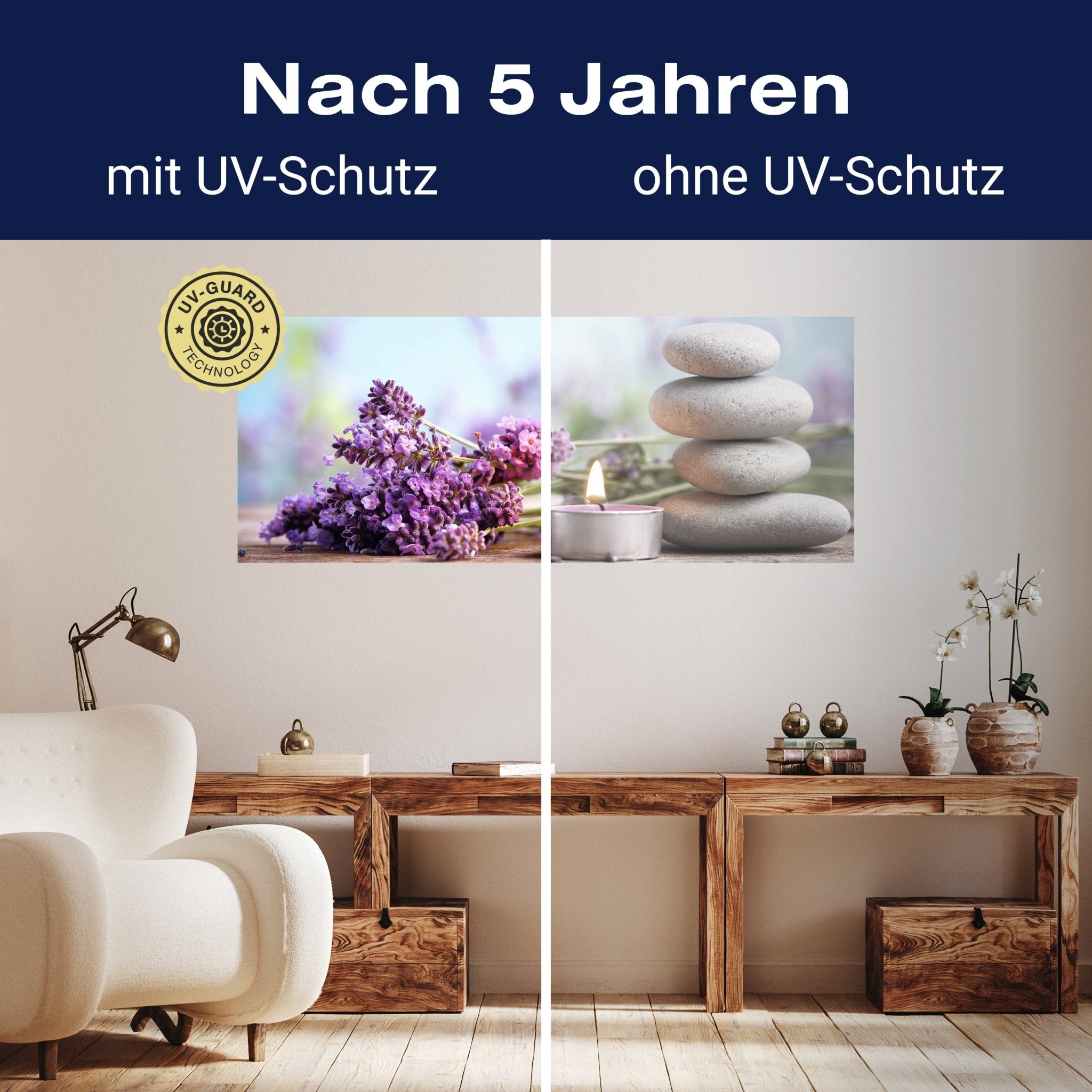 Leinwandbild Teelicht, Steine, Lavendel, Wellness M1102 kaufen - Bild 9