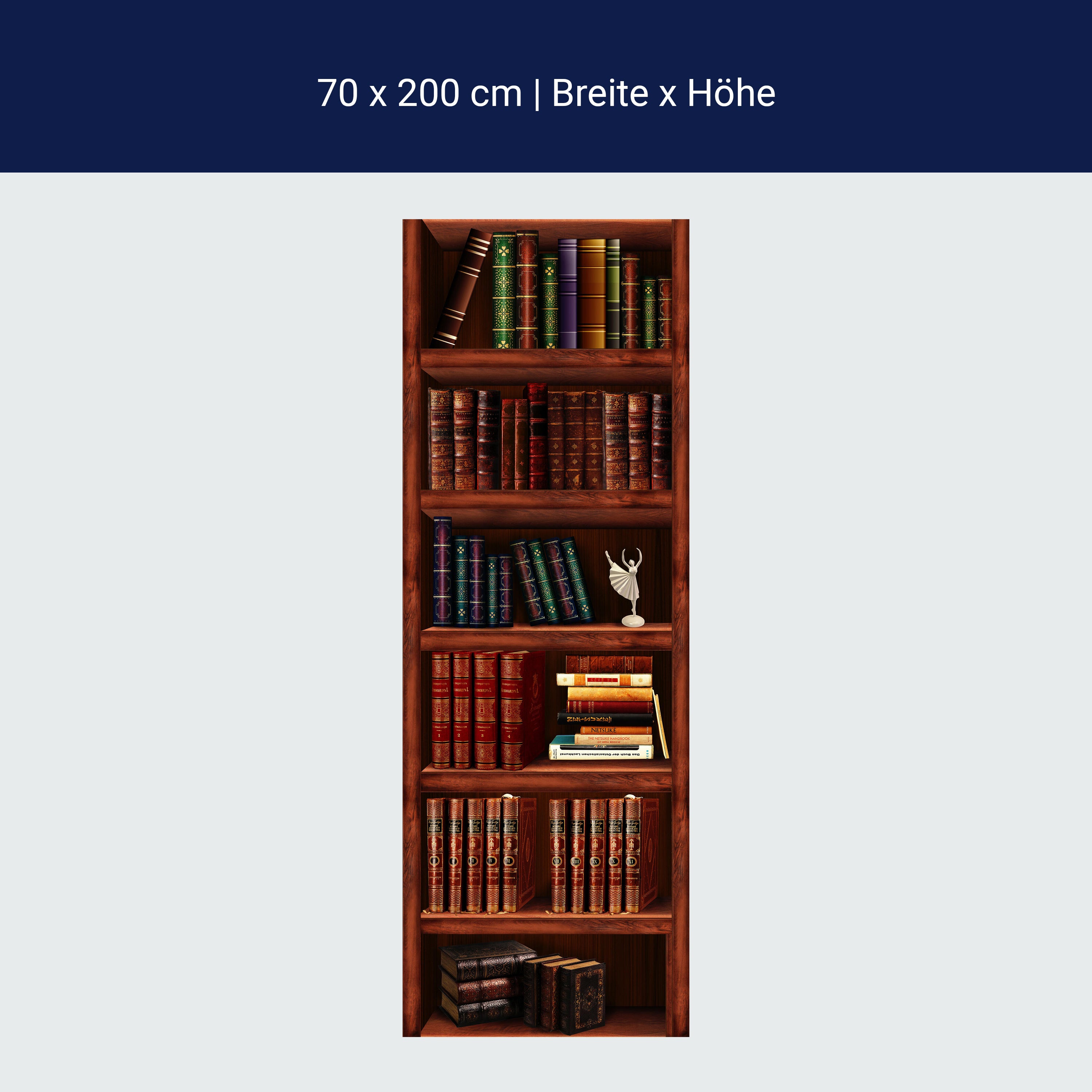 Türtapete Bücher-regal, Schrank, Buch, Figur M1108