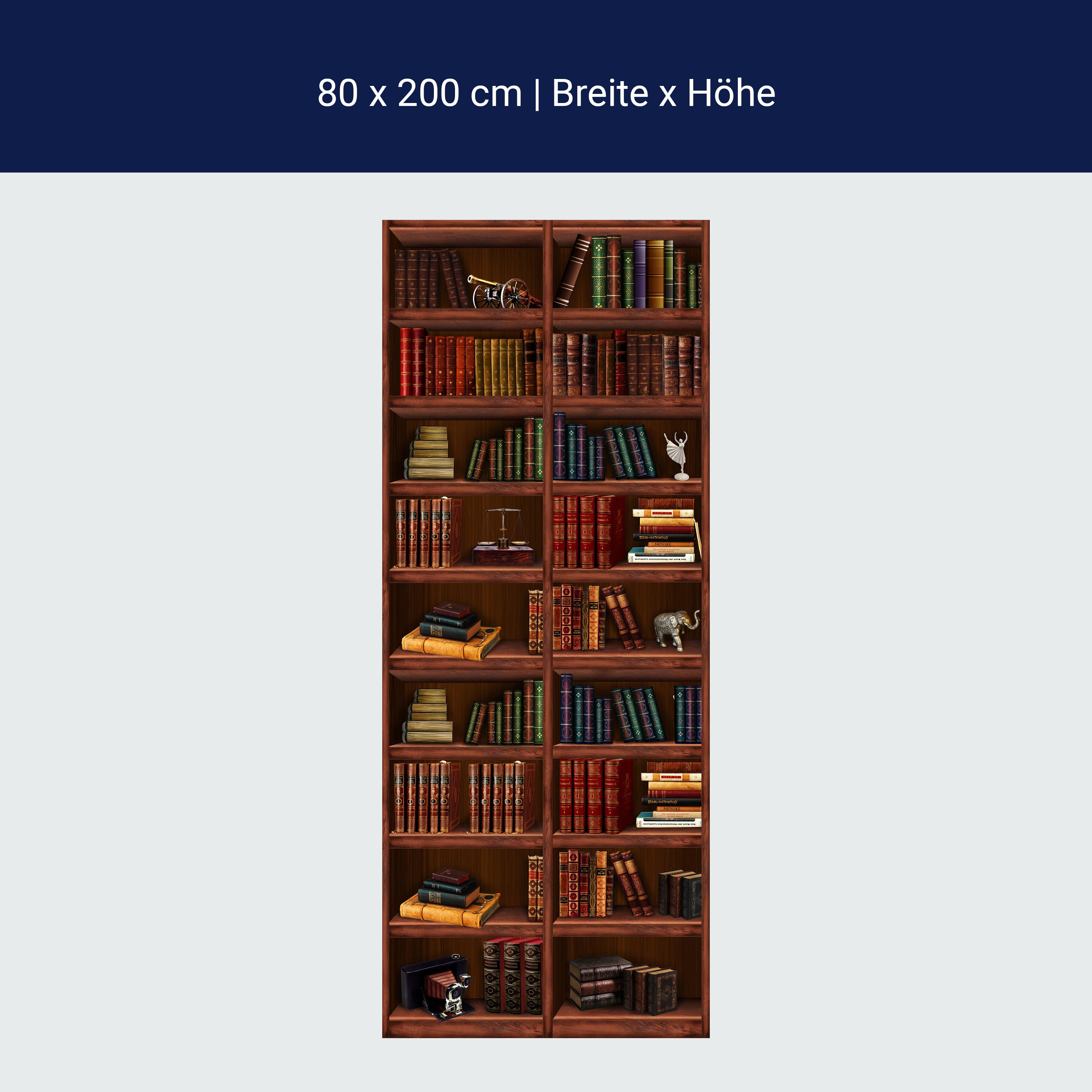 Türtapete Bücher-regal, Schrank, Buch, Figur M1108