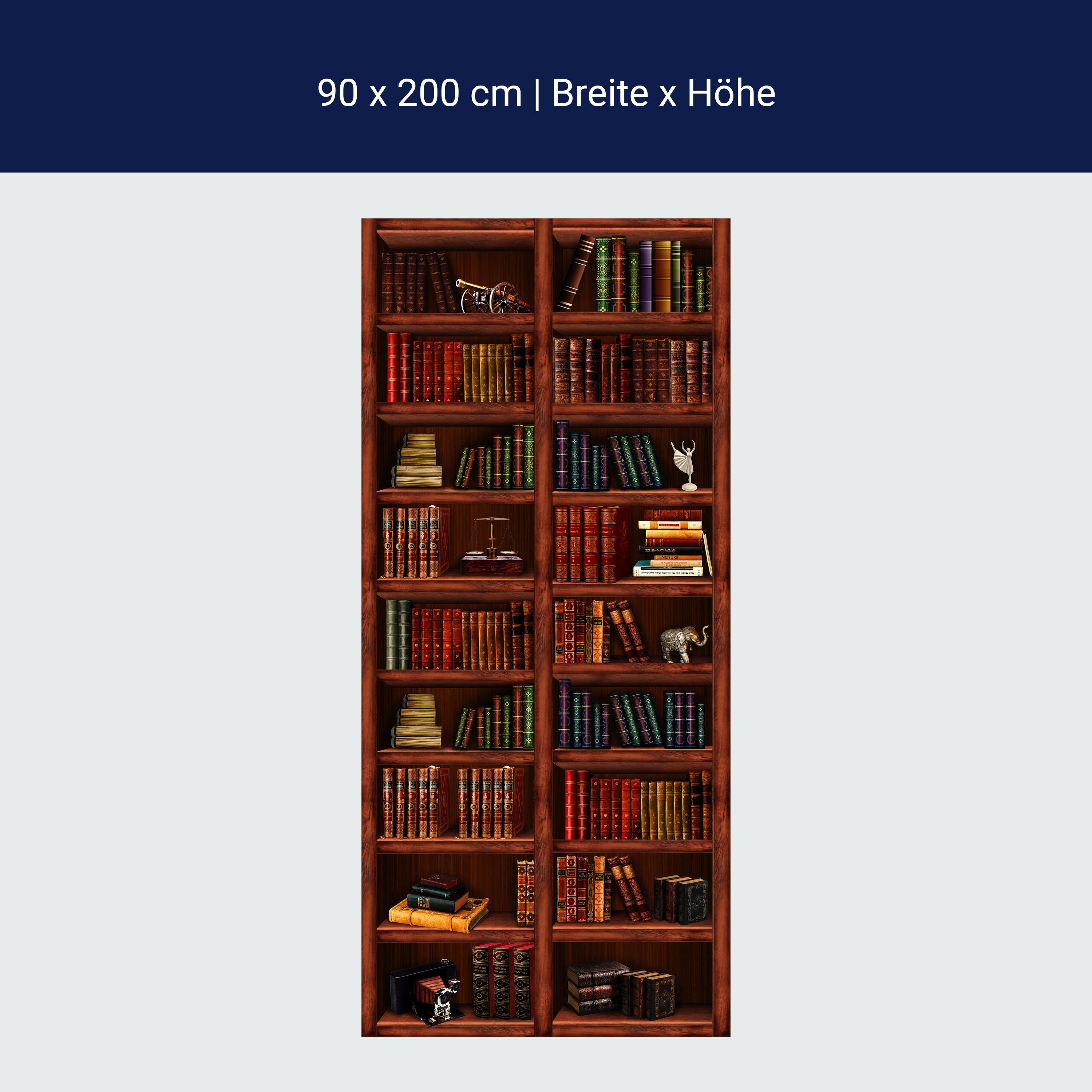 Türtapete Bücher-regal, Schrank, Buch, Figur M1108