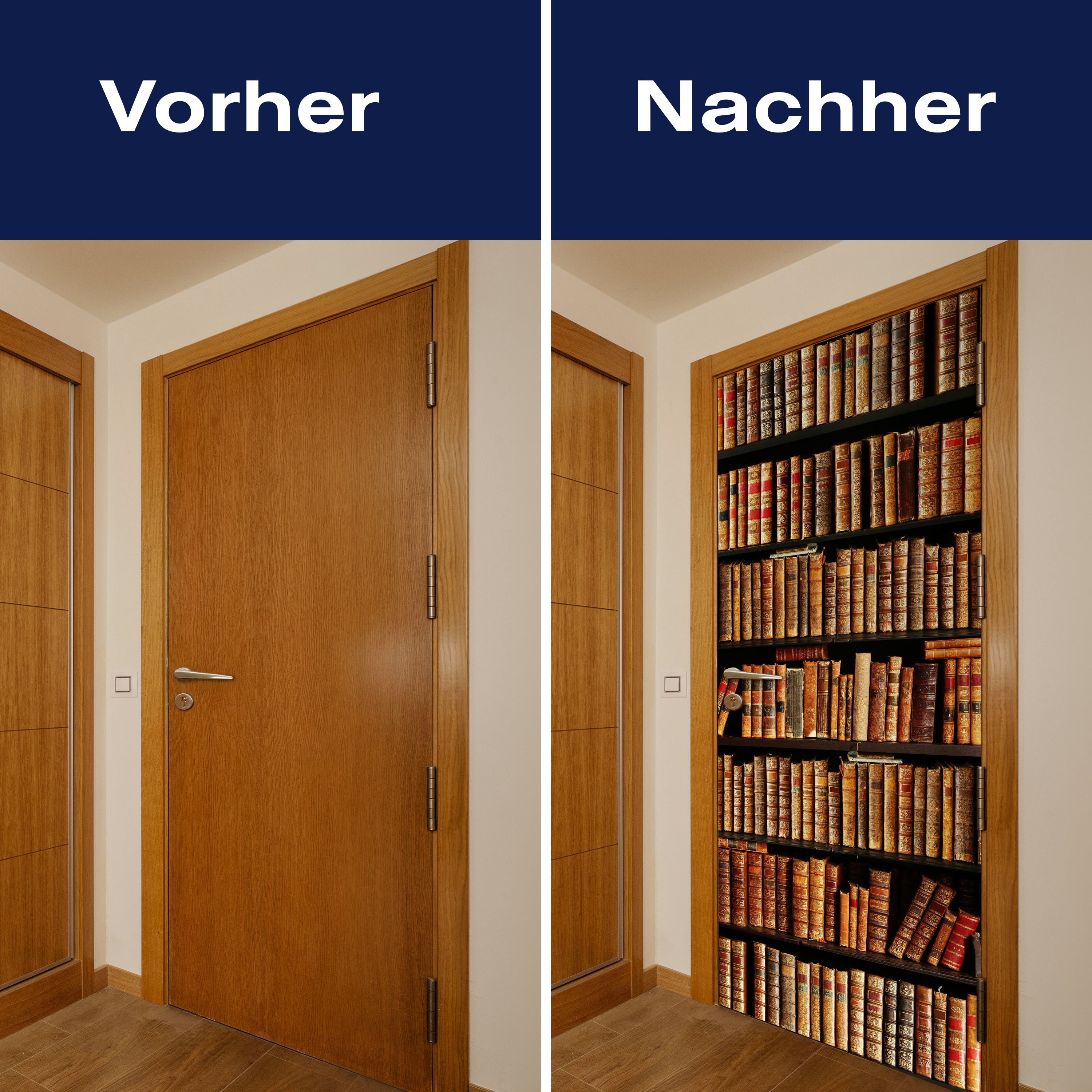 Türtapete altes Bücher-regal, Schrank, Buch, Roman M1117 - Bild 10