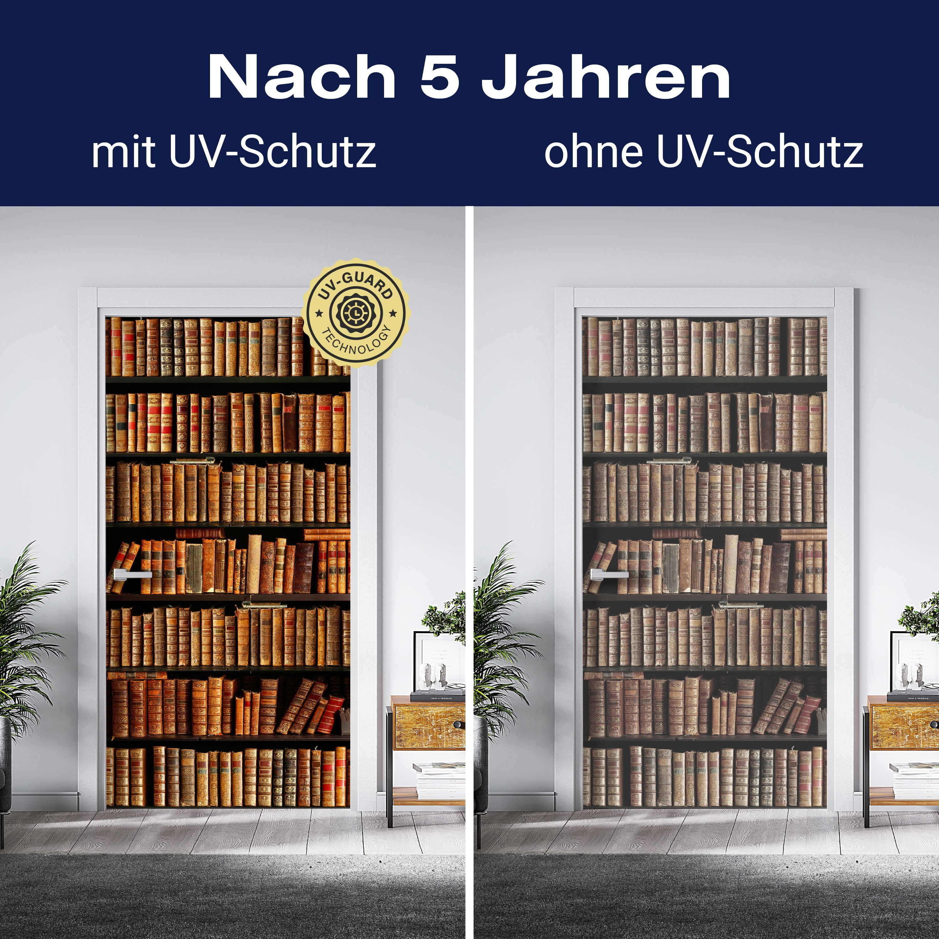 Türtapete altes Bücher-regal, Schrank, Buch, Roman M1117 - Bild 4