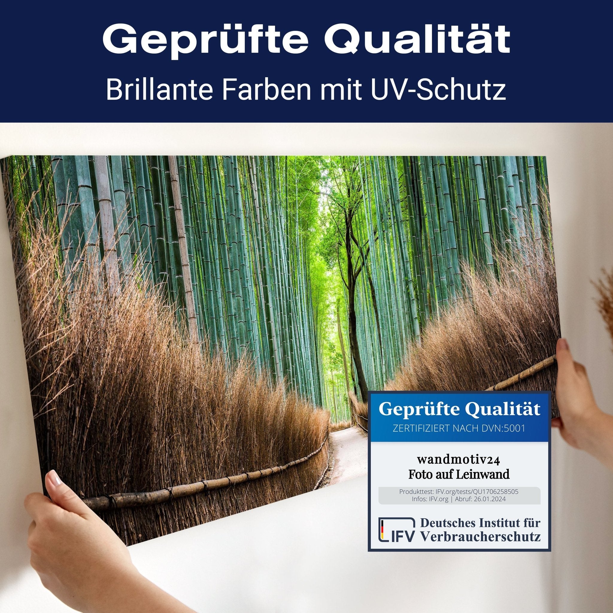 Leinwandbild Bambus Weg Wald Zaun M1126 kaufen - Bild 4