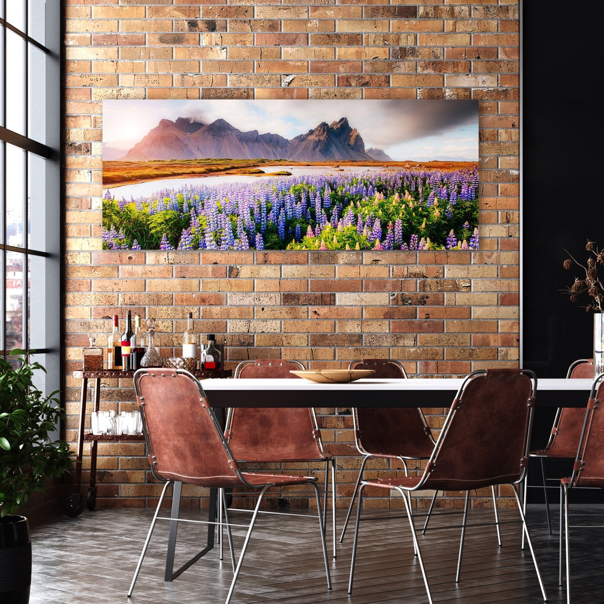 Leinwandbild Berge Lupinen Landschaft See M1129 kaufen - Bild 2