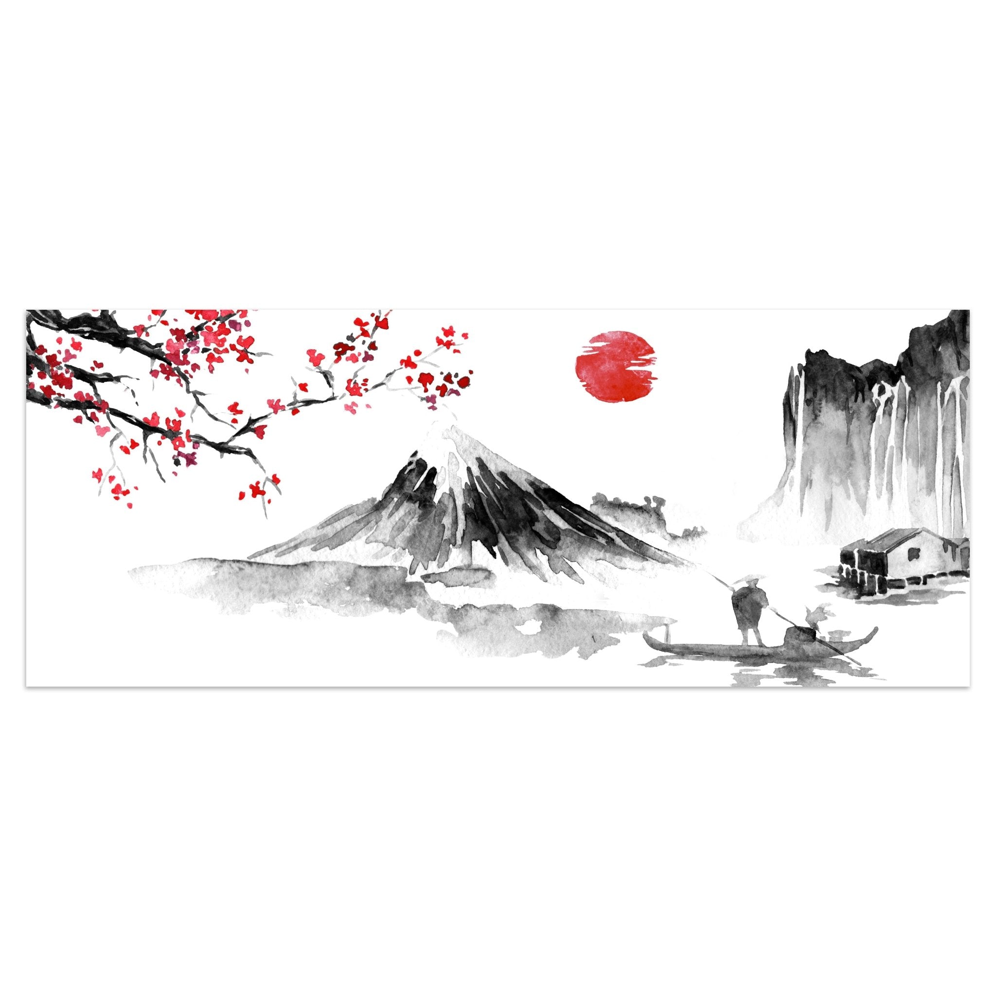 Leinwandbild Fuji Berg Sakura Sunset Japan M1143 kaufen - Bild 1