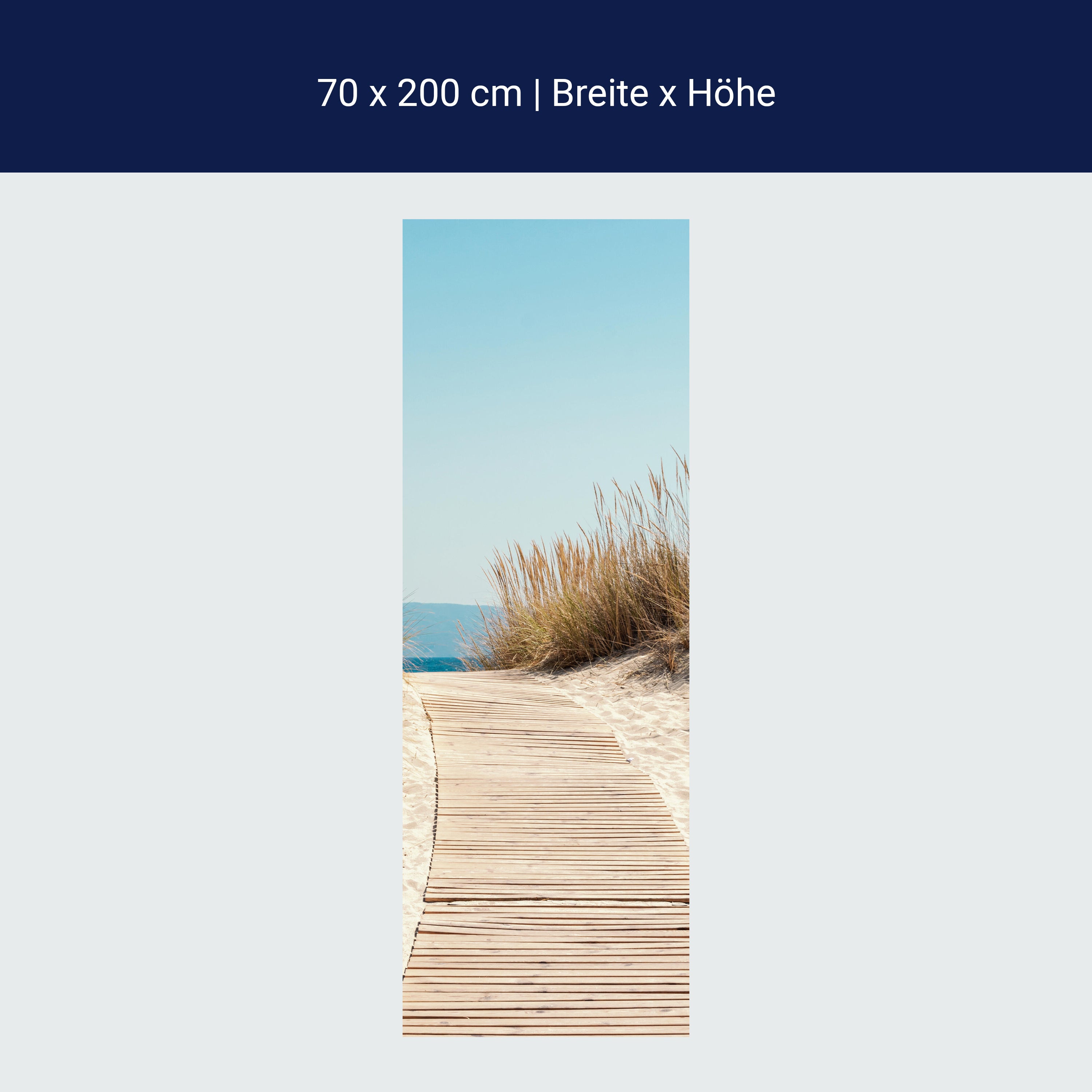 Türtapete Holz-weg an den Strand, Gräser, Meer M1143