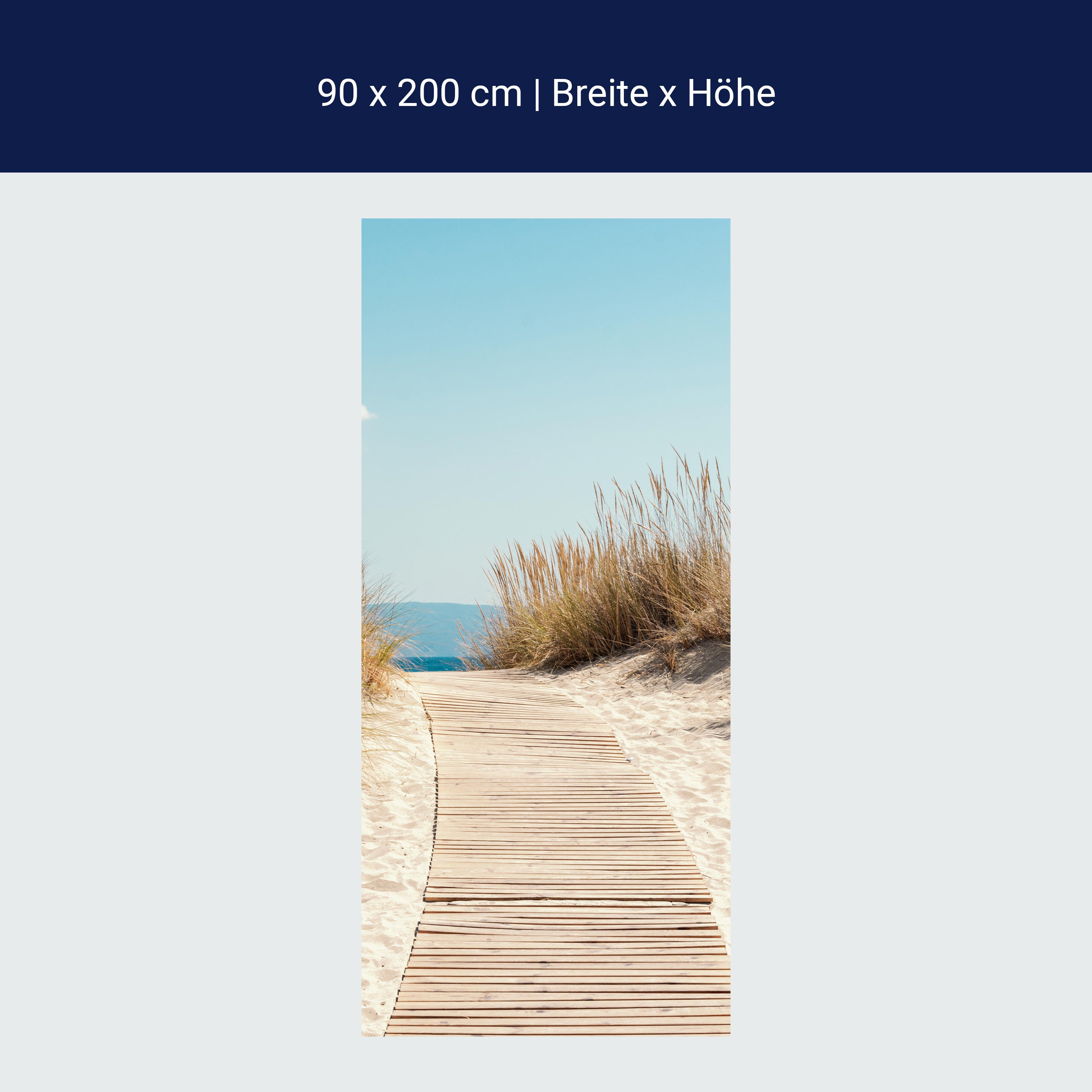 Türtapete Holz-weg an den Strand, Gräser, Meer M1143