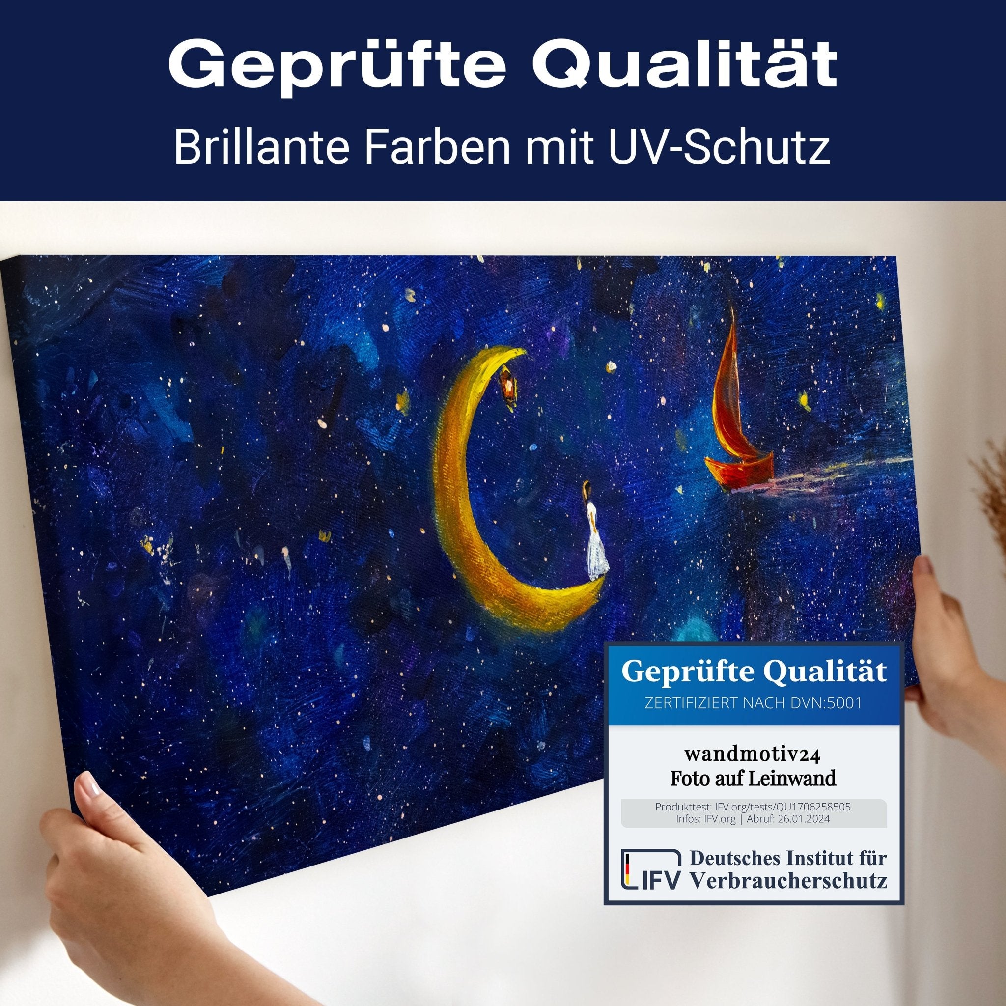 Leinwandbild Mond Schiff Kunst M1148 kaufen - Bild 4