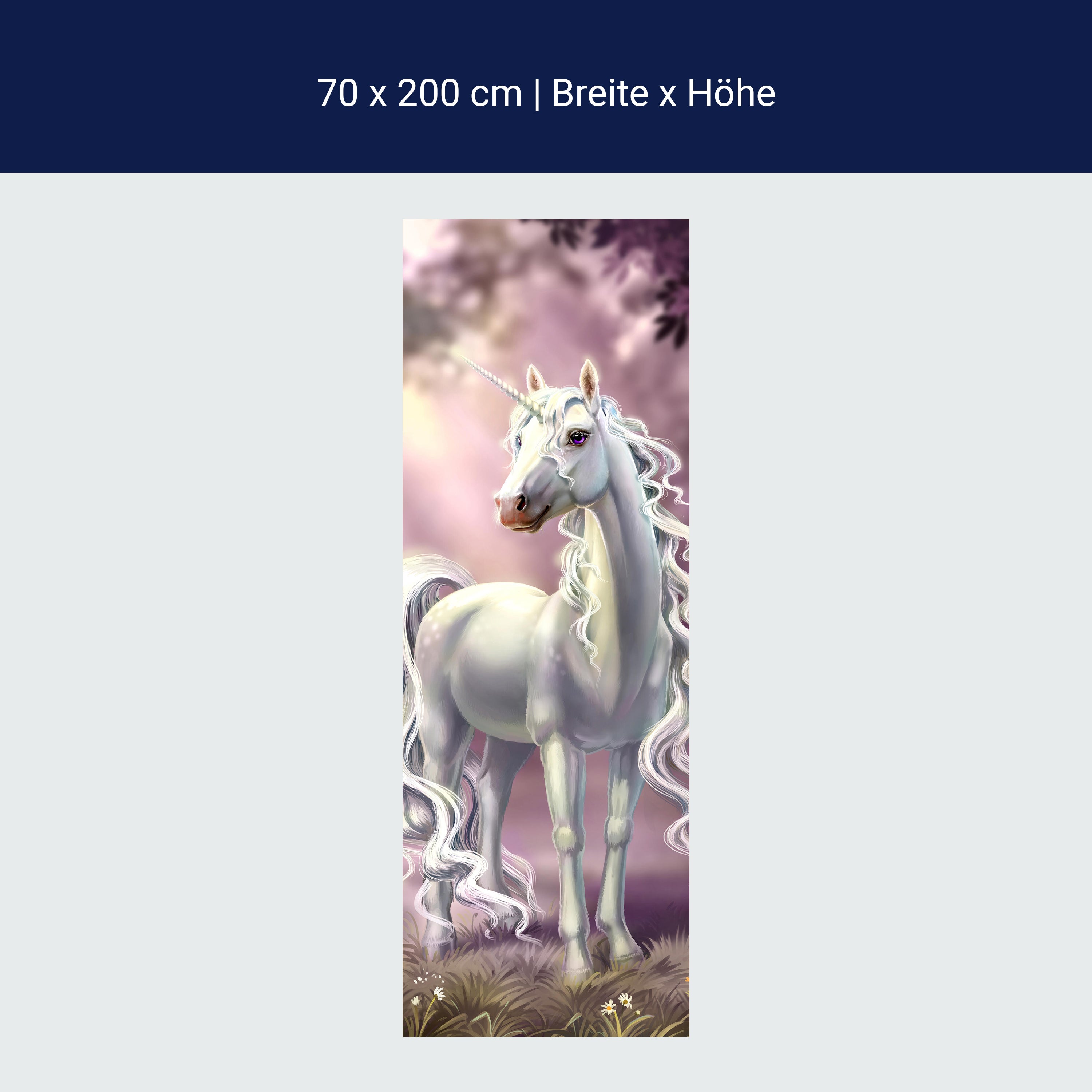 Türtapete Prinzessinnen Einhorn, Weiß, Fantasy M1186