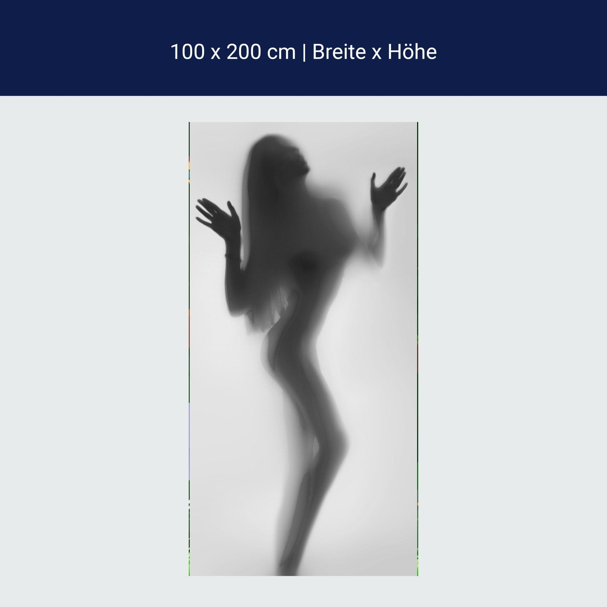 Türtapete Silhouette Frau, Milchglas, Sexy, Weiß M1198