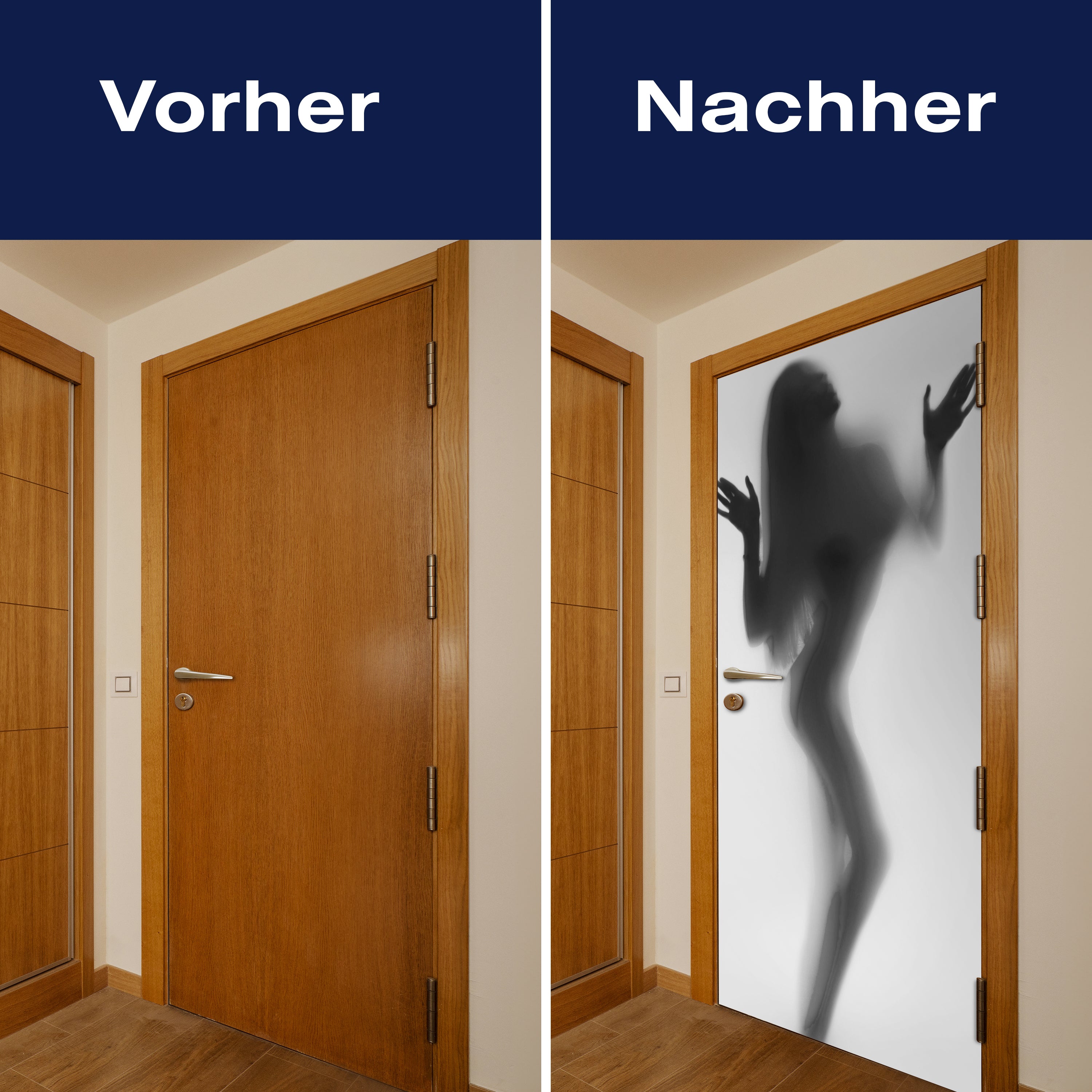 Türtapete Silhouette Frau, Milchglas, Sexy, Weiß M1198 - Bild 10