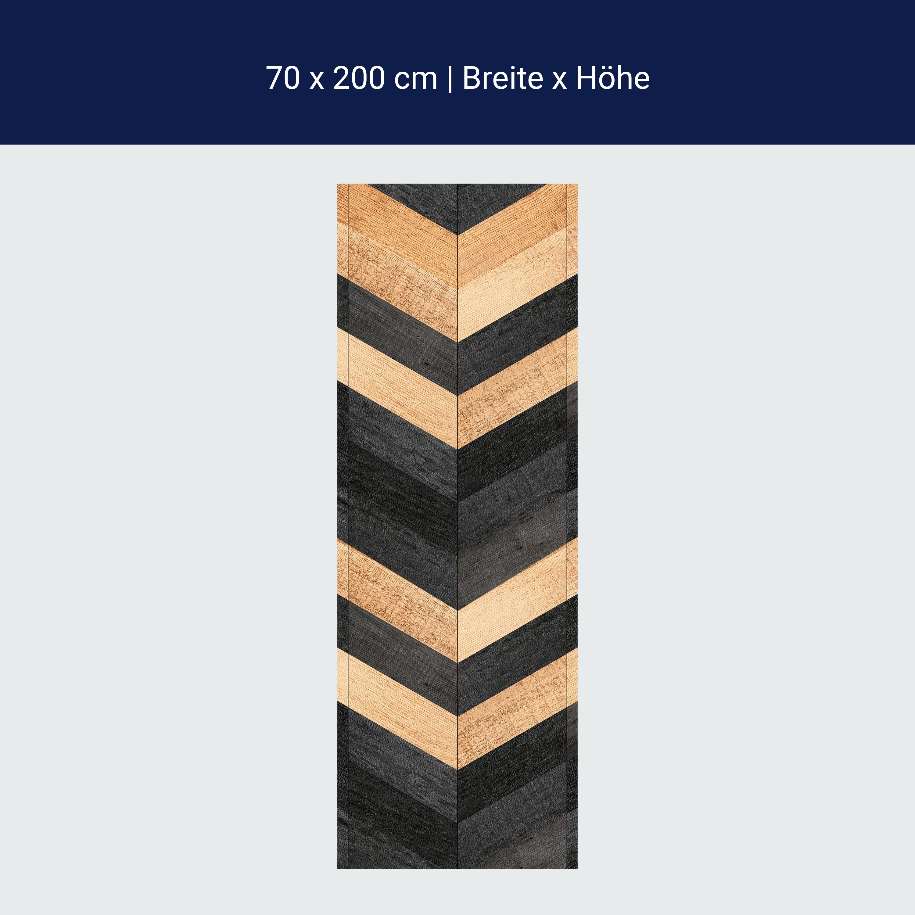 Türtapete Holzmuster, Schwarz, braun, Holz, Muster M1222