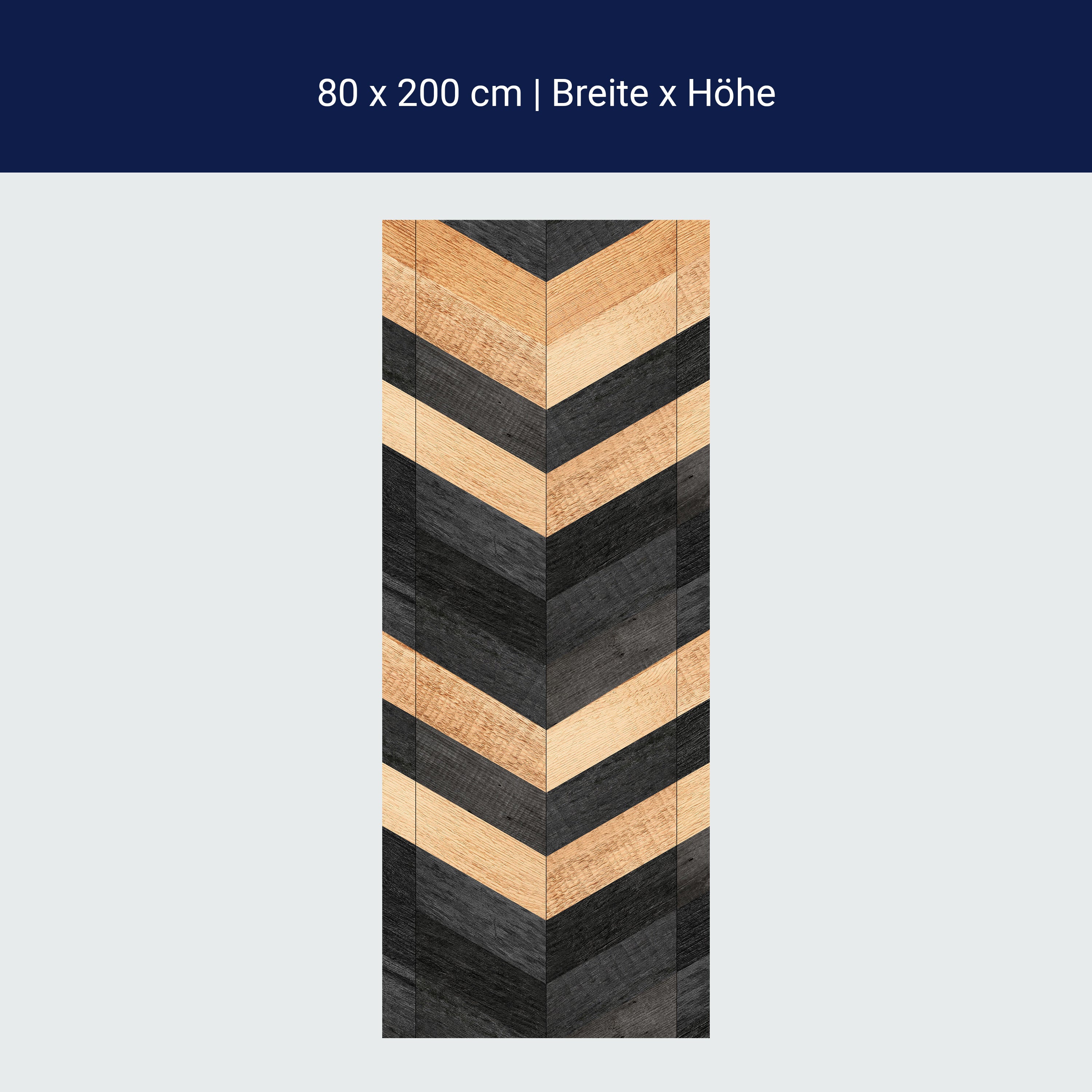 Türtapete Holzmuster, Schwarz, braun, Holz, Muster M1222