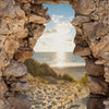 Türtapete 3D Steine, Sand, Strand, Düne, Meer M1271